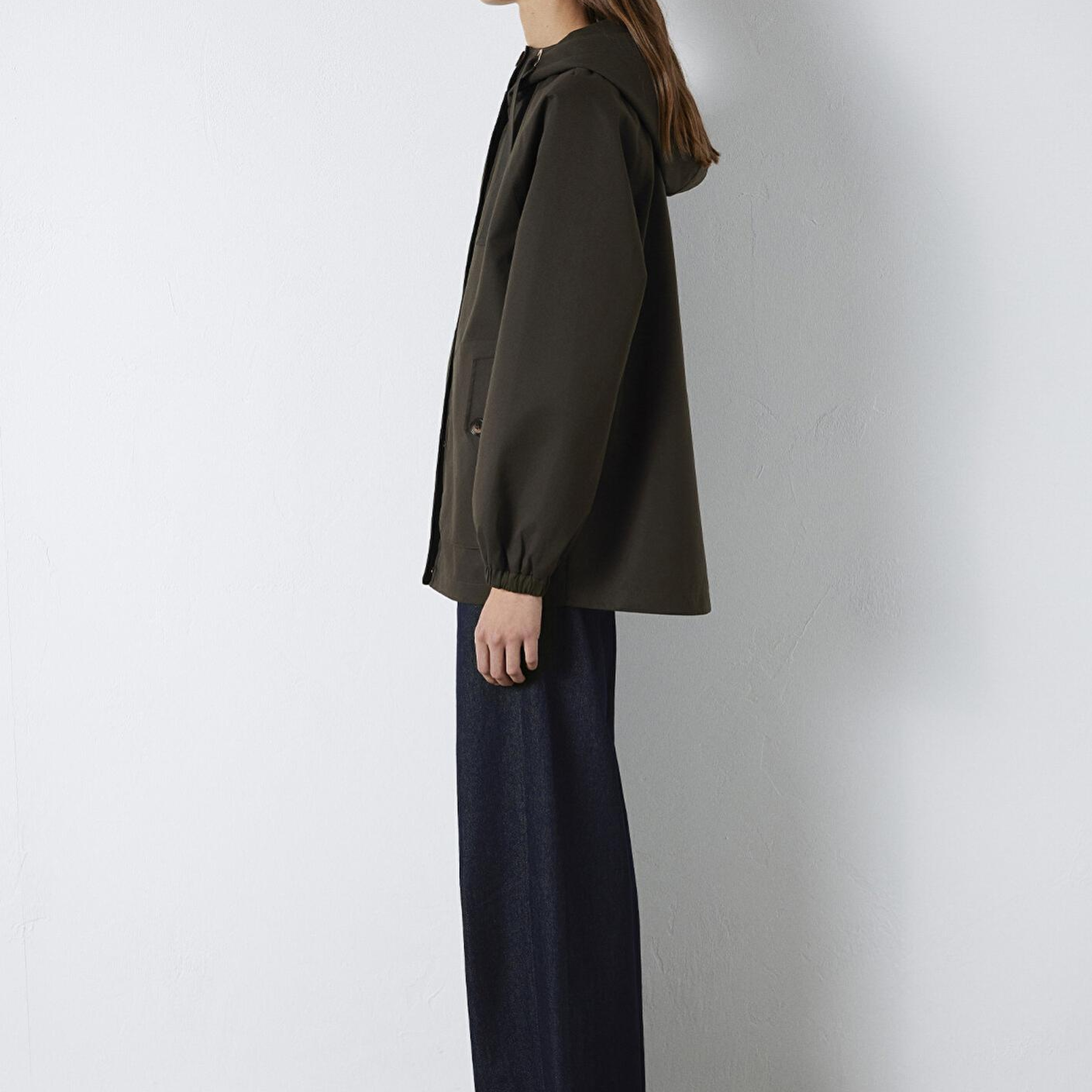 Mavi Kapüşonlu Haki Ceket Loose Fit / Bol Rahat Kesim 1110014-90707