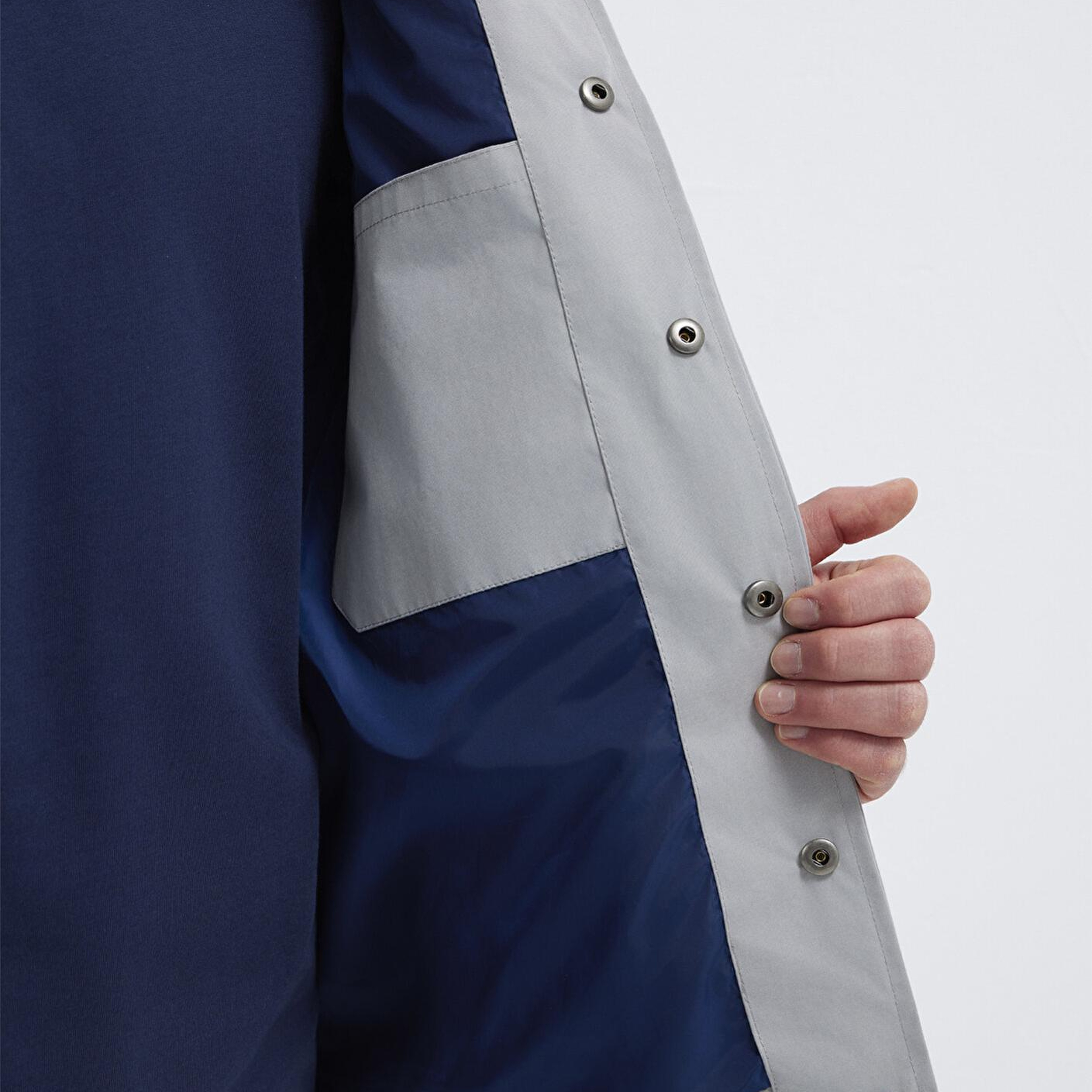 Mavi Nakış Detaylı Gri Ceket Loose Fit / Bol Rahat Kesim 0110769-82824