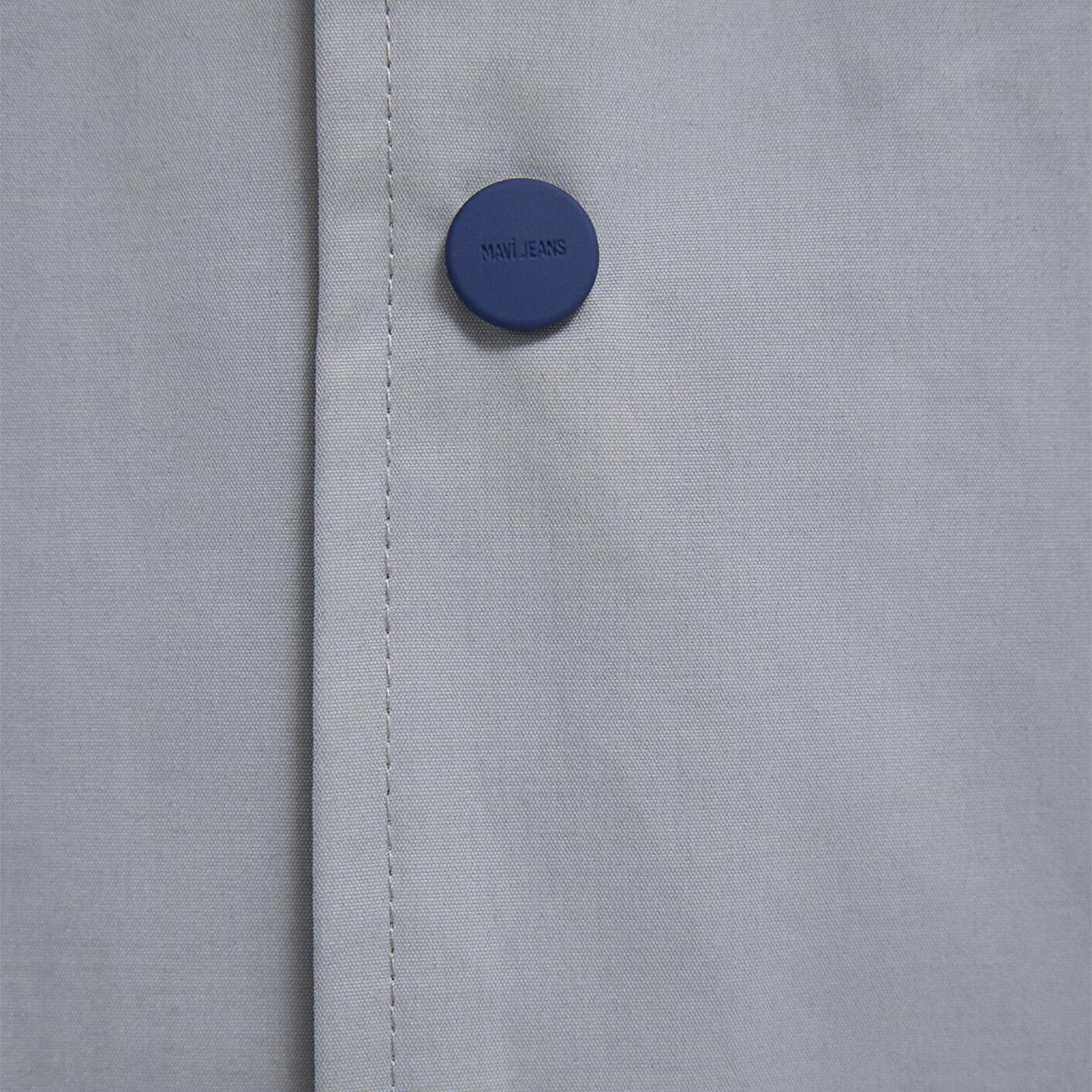 Mavi Nakış Detaylı Gri Ceket Loose Fit / Bol Rahat Kesim 0110769-82824