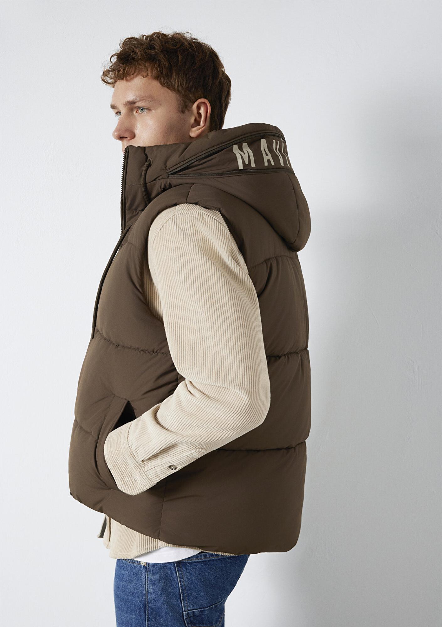 Mavi Mavi Jeans Detaylı Kapüşonlu Yeşil Şişme Yelek Regular Fit / Normal Kesim 0110759-71541