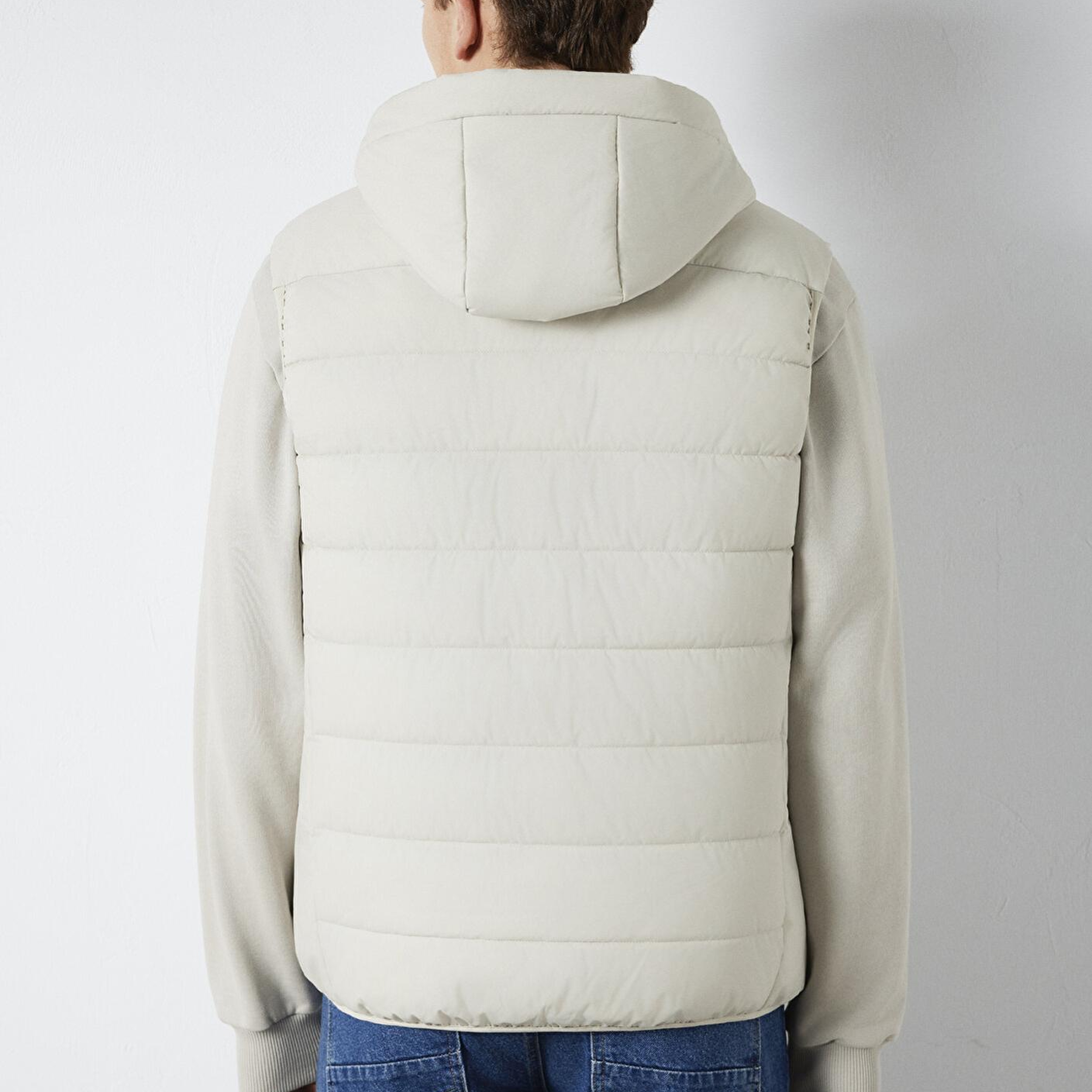 Mavi Mavi Jeans Detaylı Kapüşonlu Ekru Şişme Yelek Regular Fit / Normal Kesim 0110554-70144