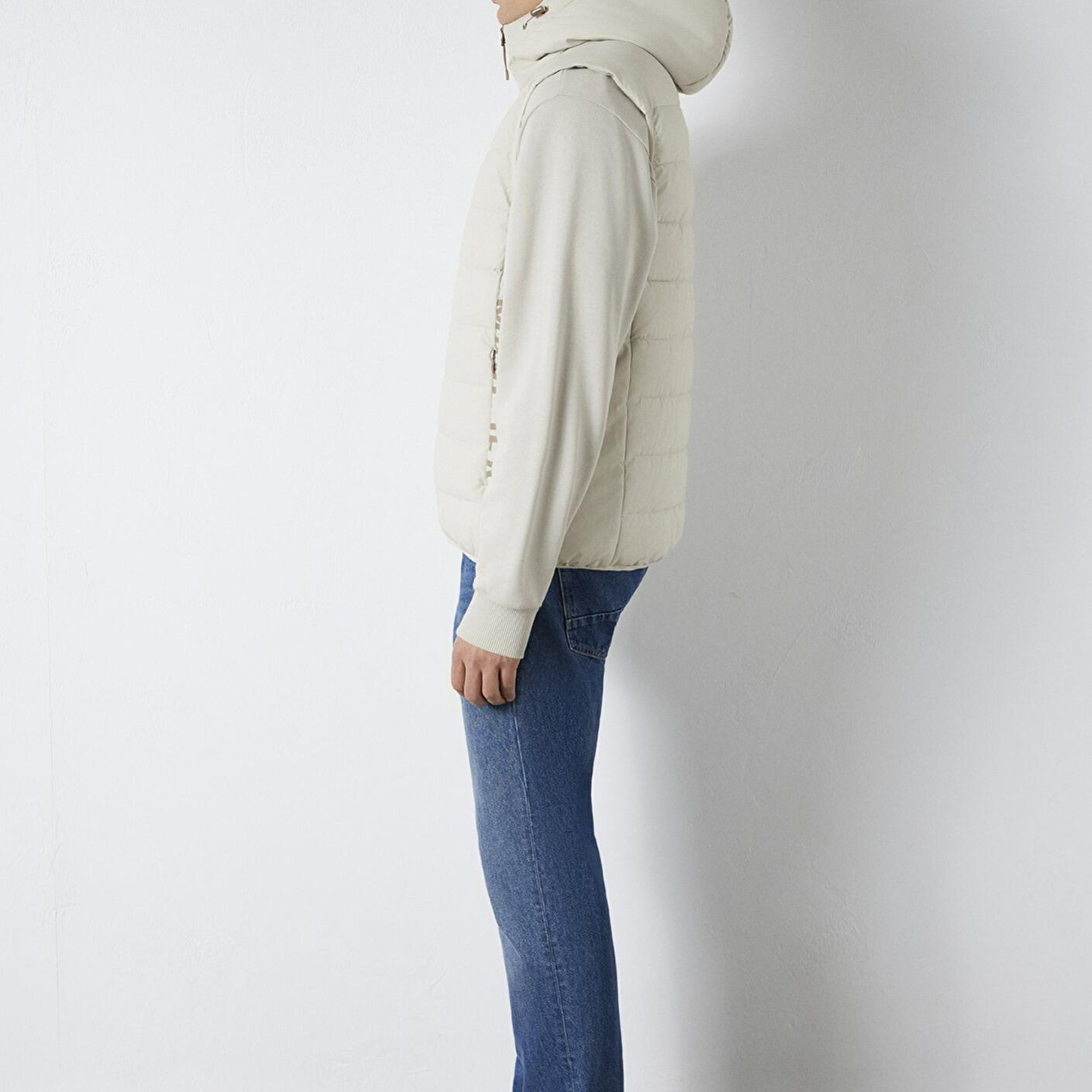 Mavi Mavi Jeans Detaylı Kapüşonlu Ekru Şişme Yelek Regular Fit / Normal Kesim 0110554-70144