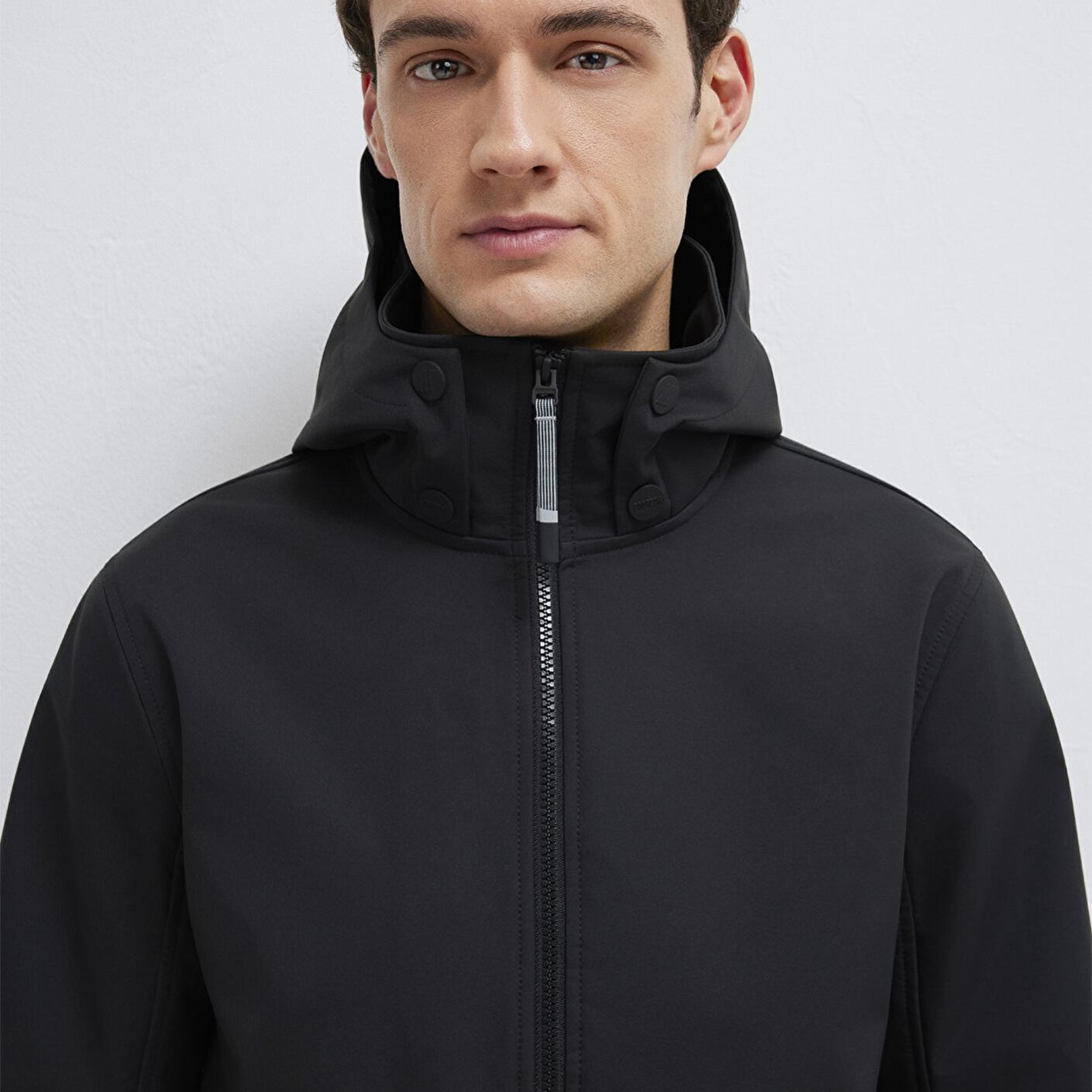 Mavi Kapüşonlu Siyah Ceket Regular Fit / Normal Kesim 0110763-71379