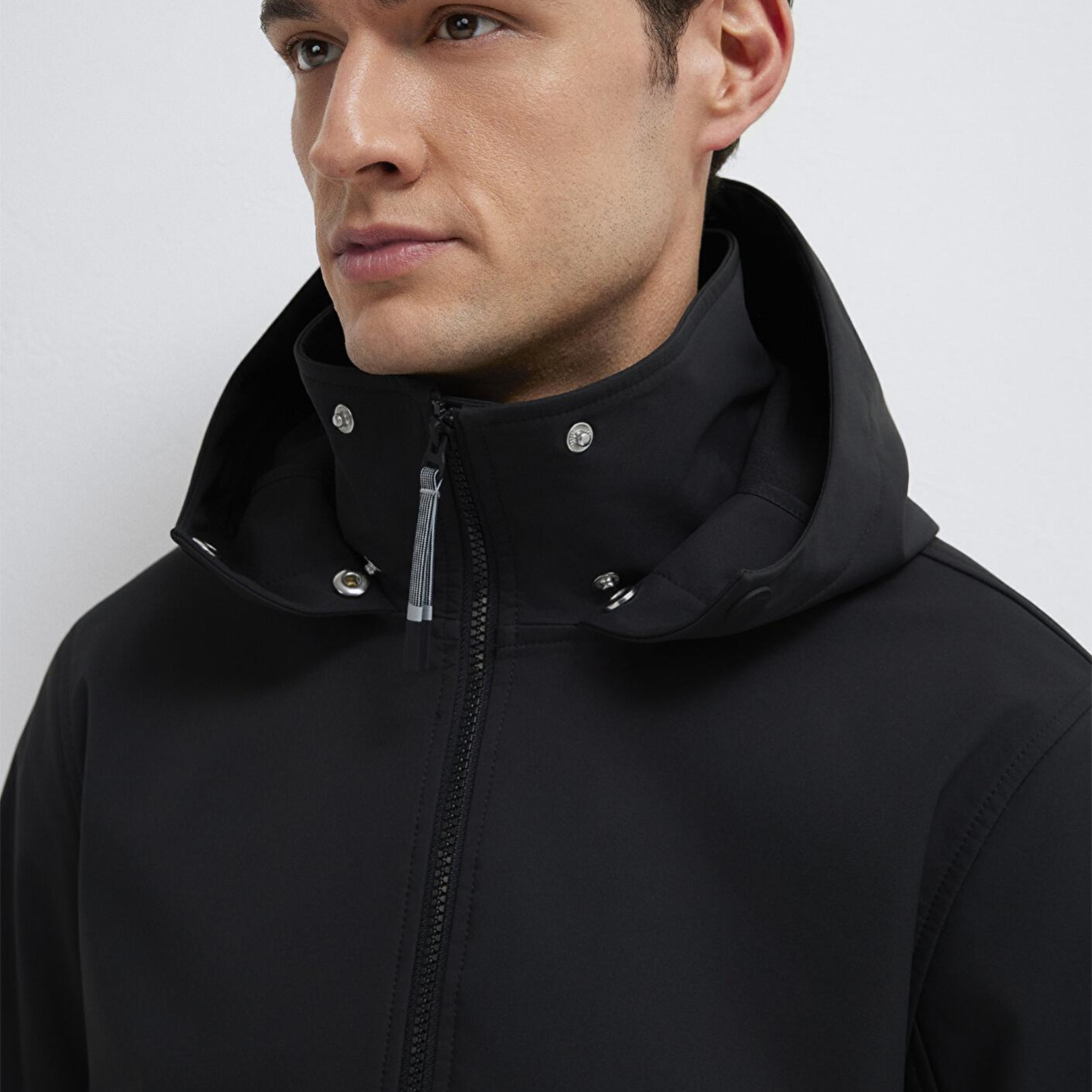 Mavi Kapüşonlu Siyah Ceket Regular Fit / Normal Kesim 0110763-71379