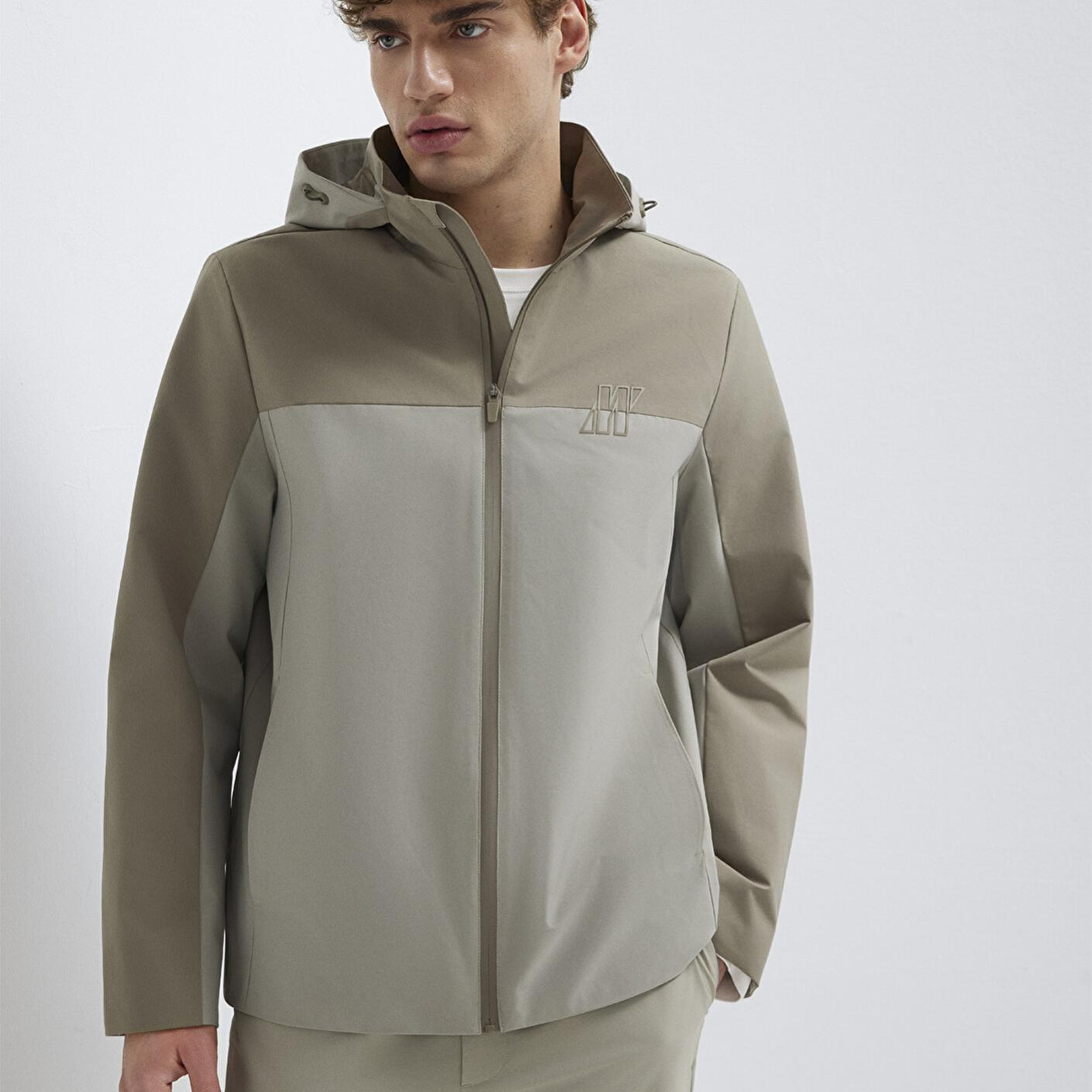 Mavi Su İtici Kapüşonlu Haki Ceket Loose Fit / Bol Rahat Kesim 0110792-70154