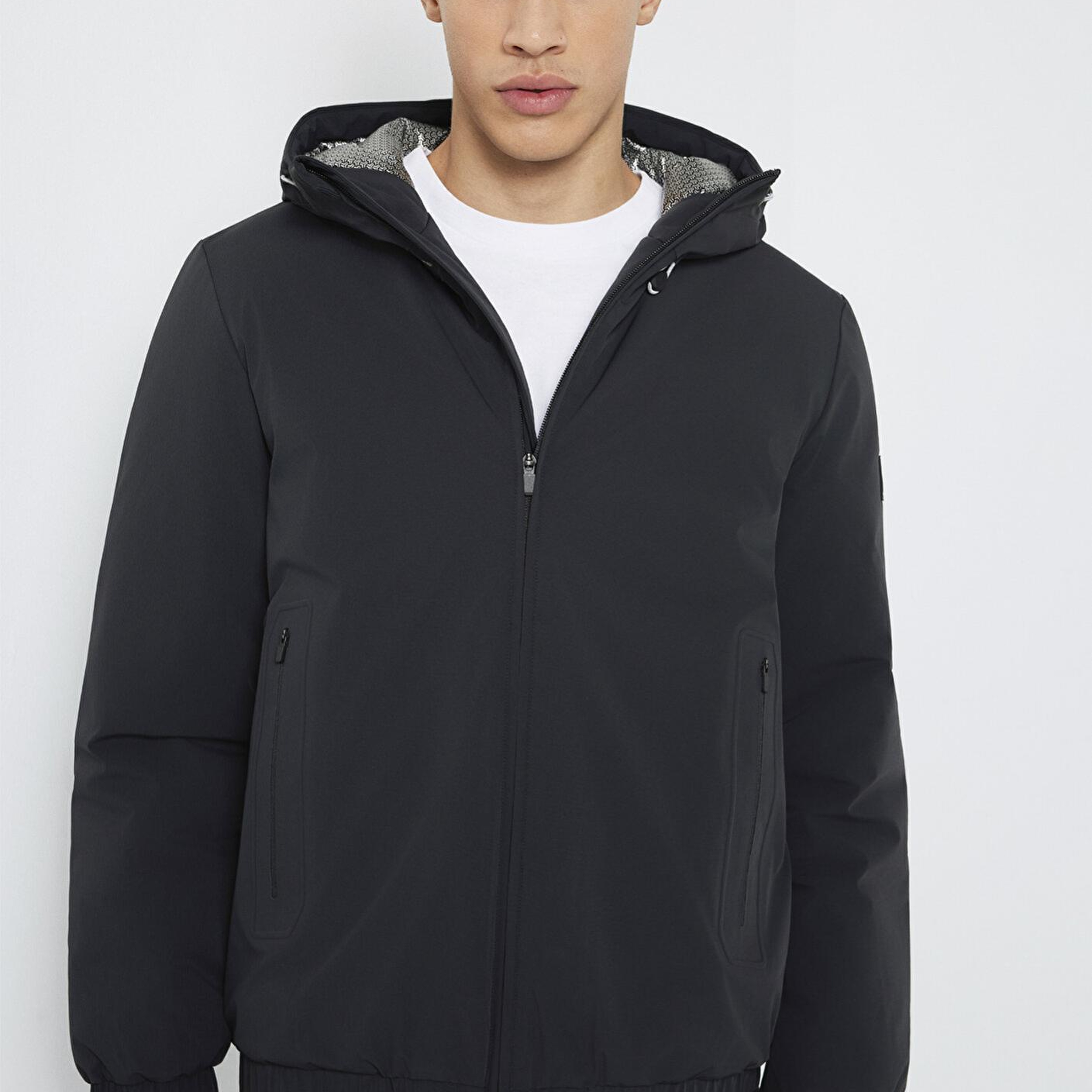 Mavi Su İtici Kapüşonlu Siyah Ceket Loose Fit / Bol Rahat Kesim 0110793-71379