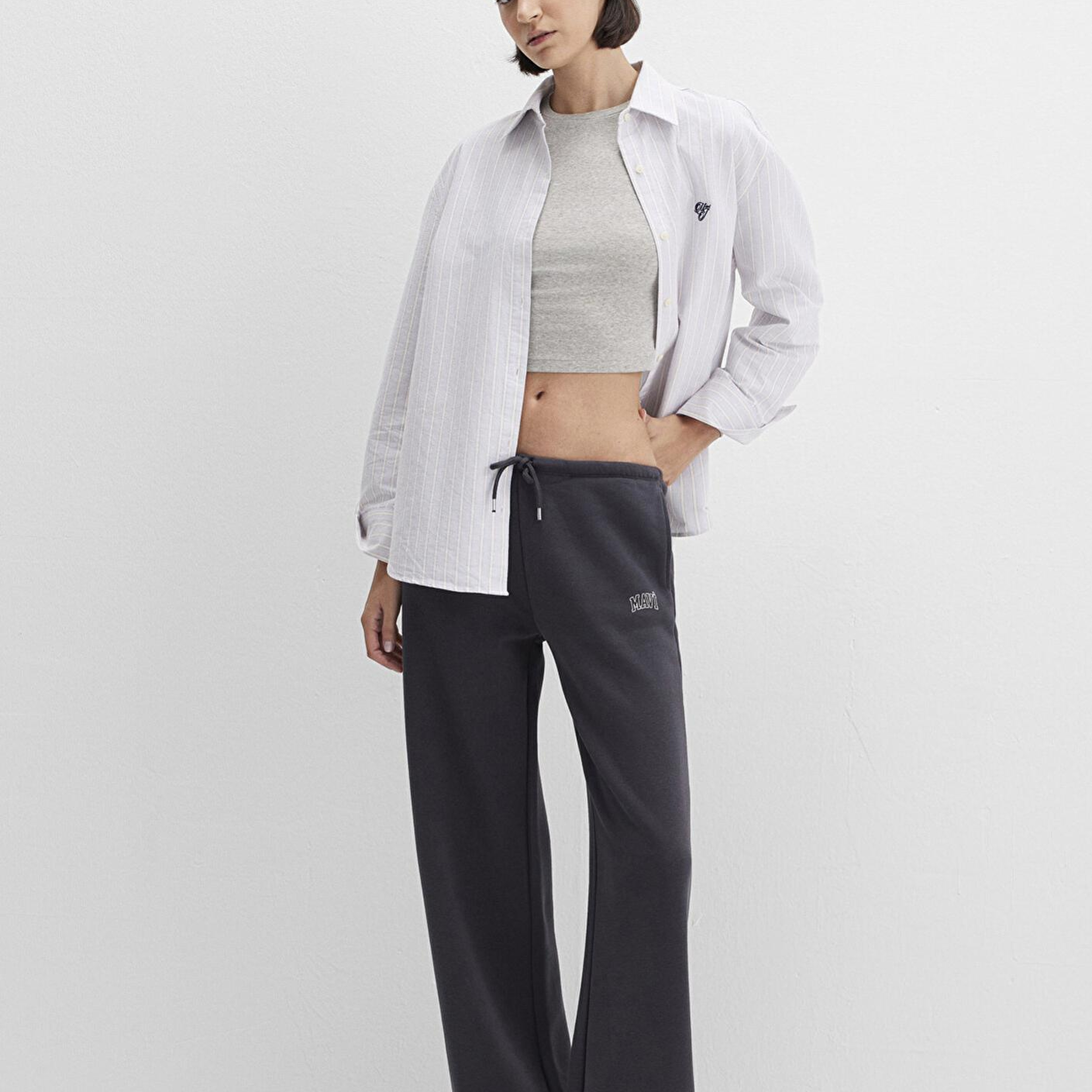 Mavi Mavi Logo Baskılı Antrasit Eşofman Altı 1011124-70087