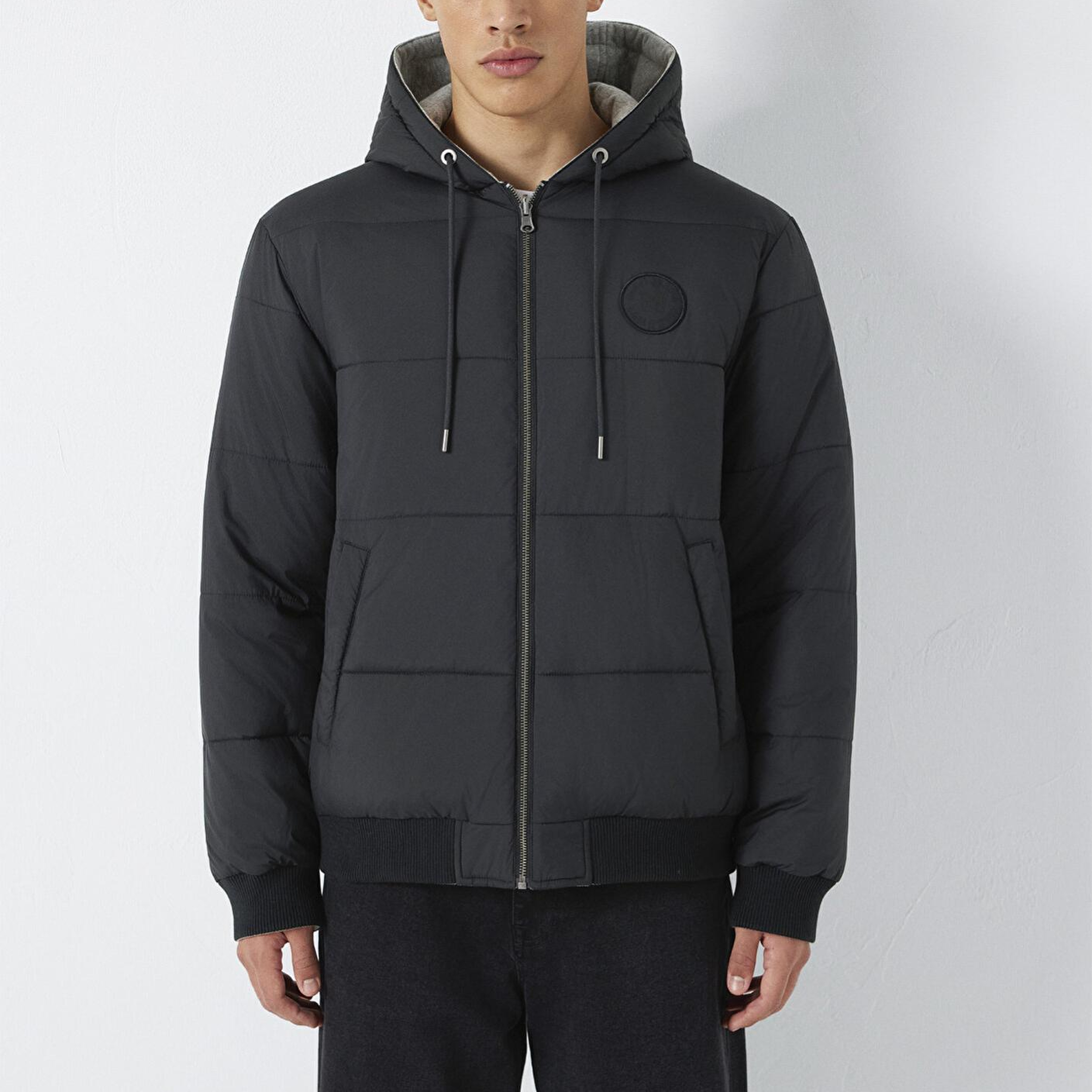 Mavi Çift Taraflı Kapüşonlu Siyah Mont 0110770-71379