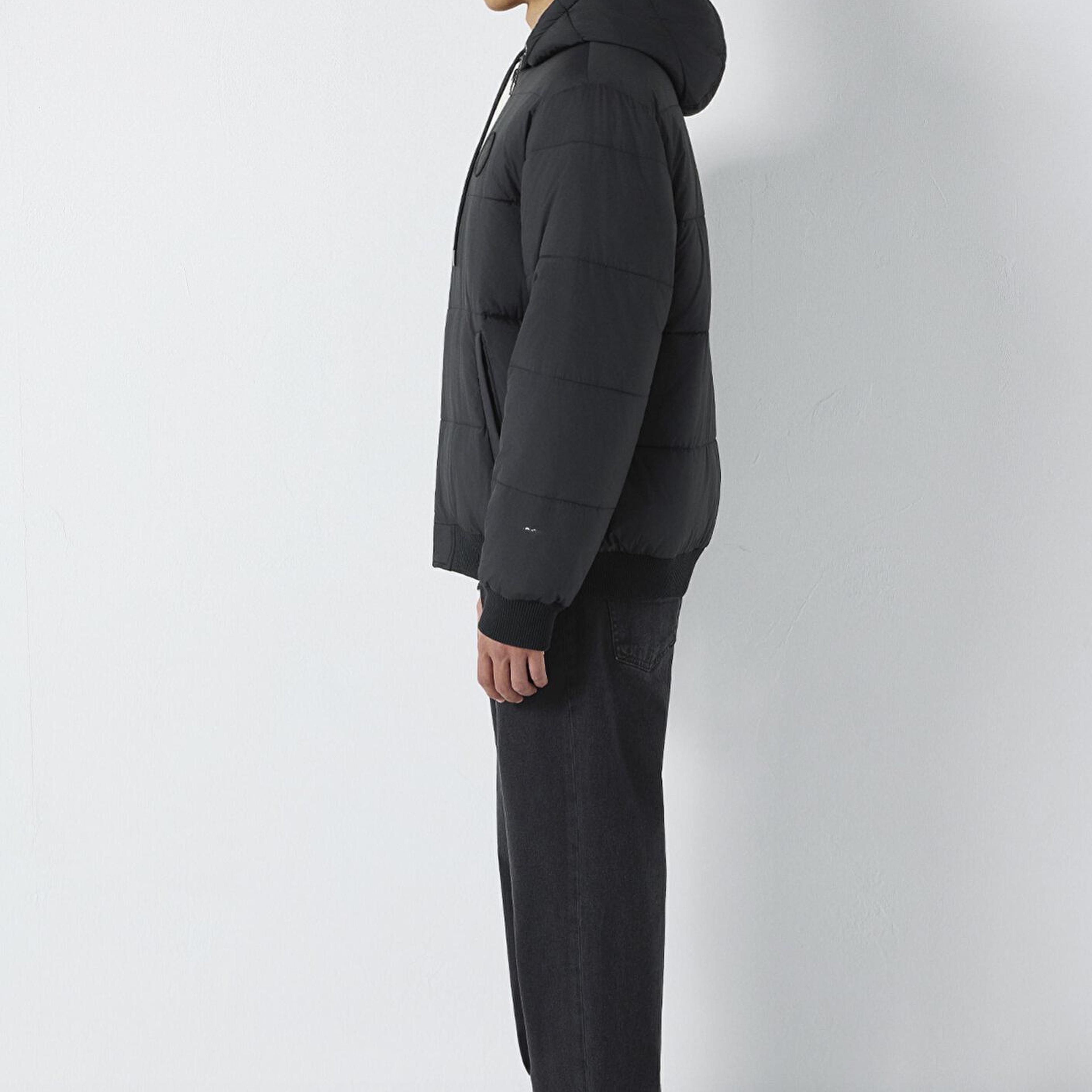 Mavi Çift Taraflı Kapüşonlu Siyah Mont 0110770-71379