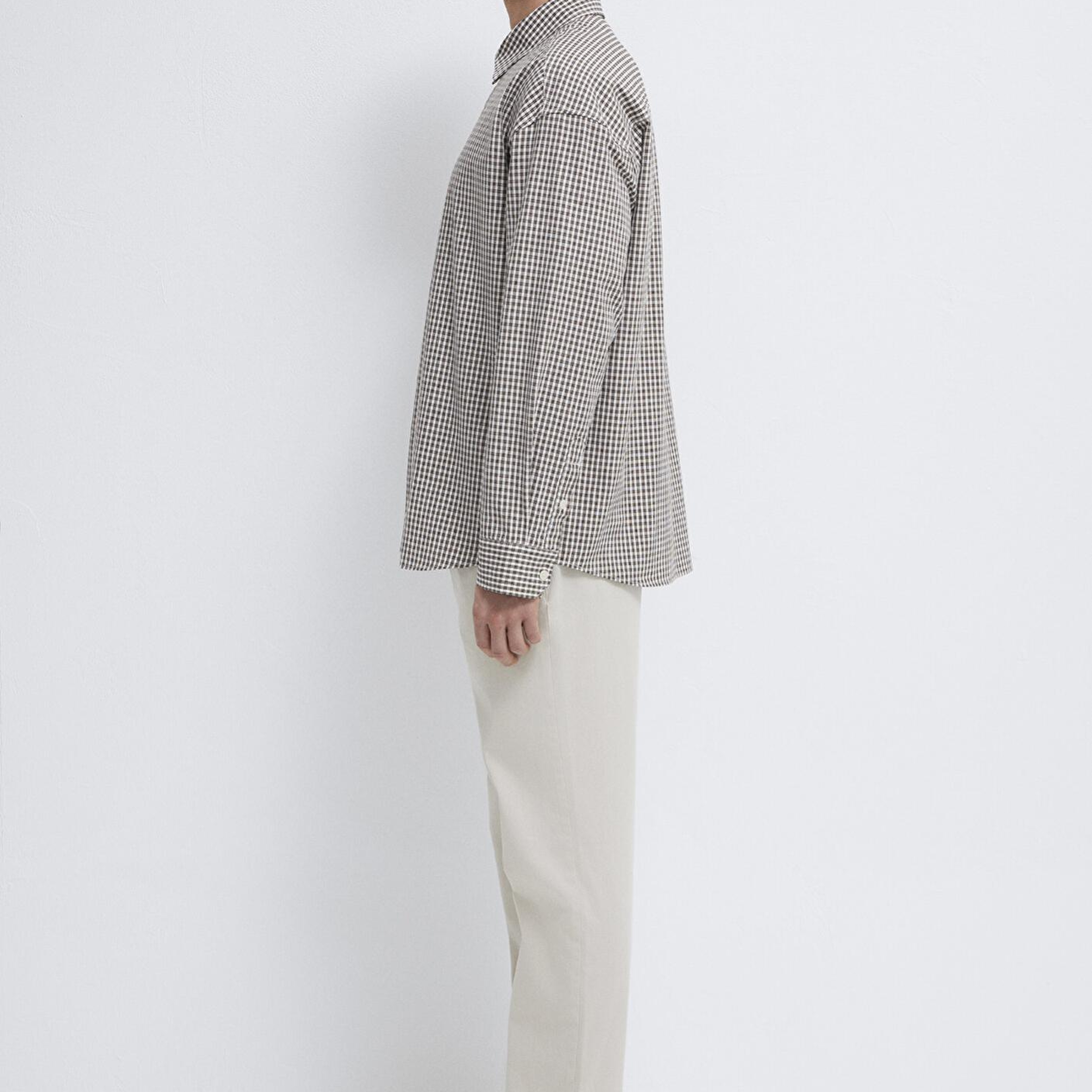 Mavi Kahverengi Ekose Gömlek Oversize / Geniş Kesim 0211870-91413