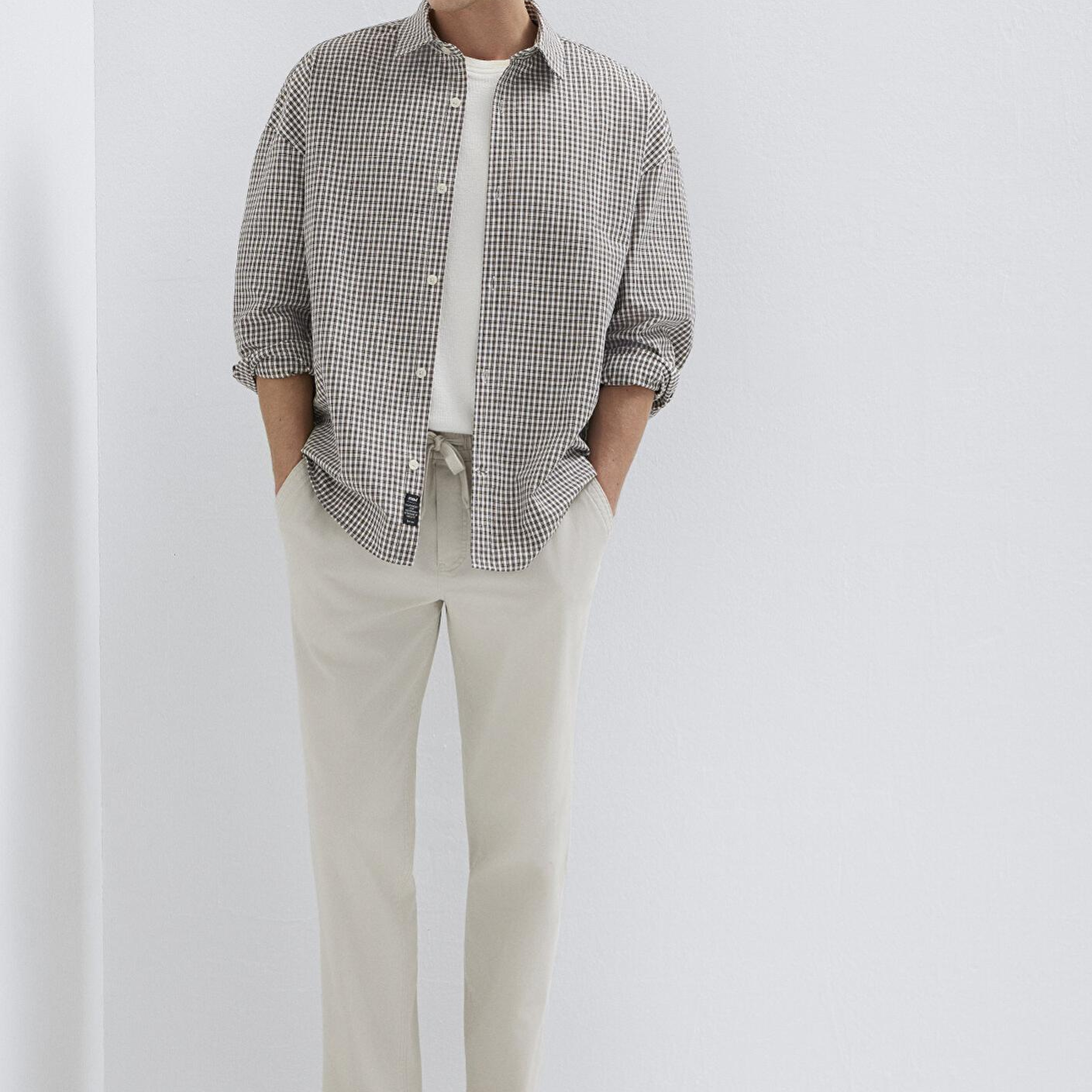 Mavi Kahverengi Ekose Gömlek Oversize / Geniş Kesim 0211870-91413