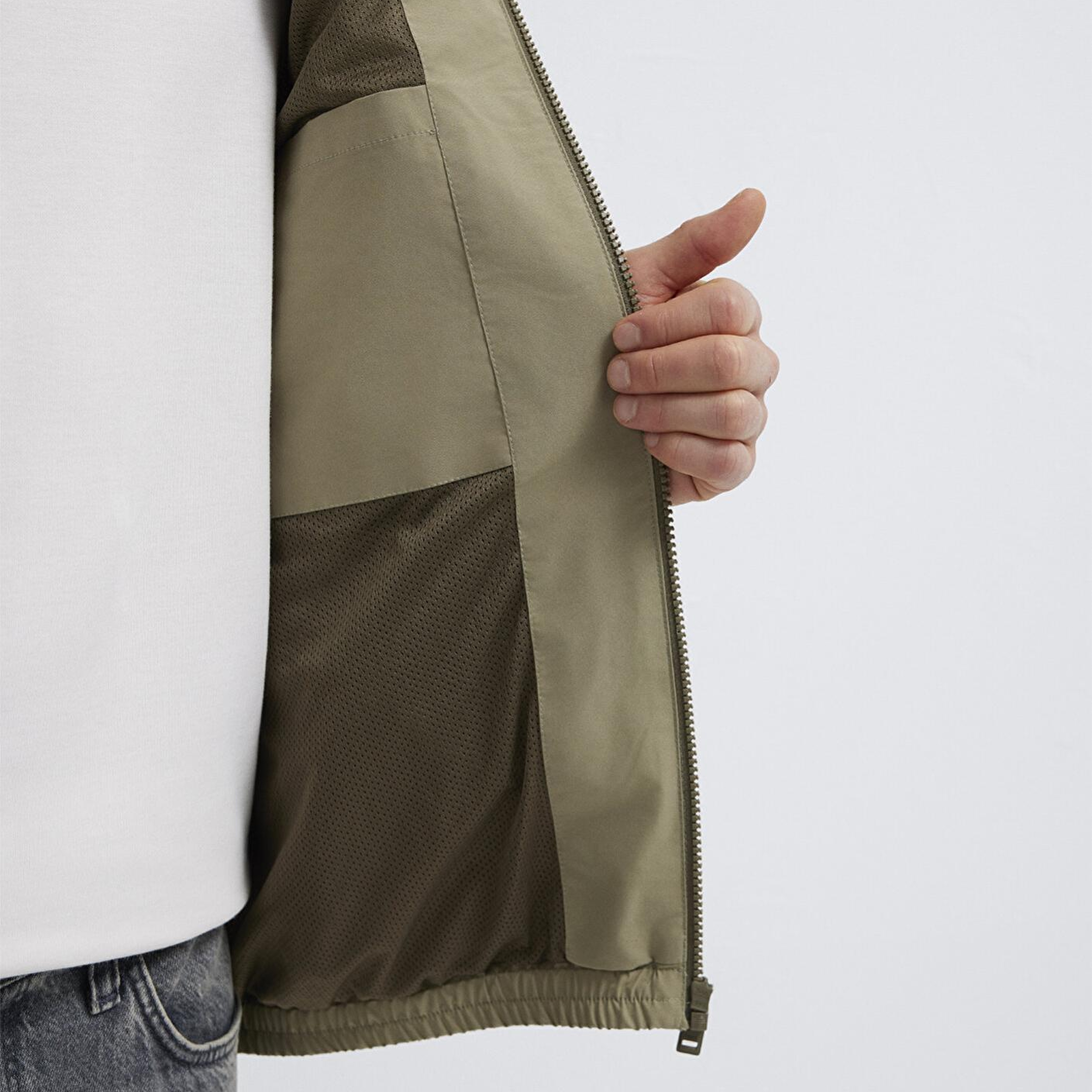 Mavi Kapüşonlu Yeşil Ceket Loose Fit / Bol Rahat Kesim 0110818-86749