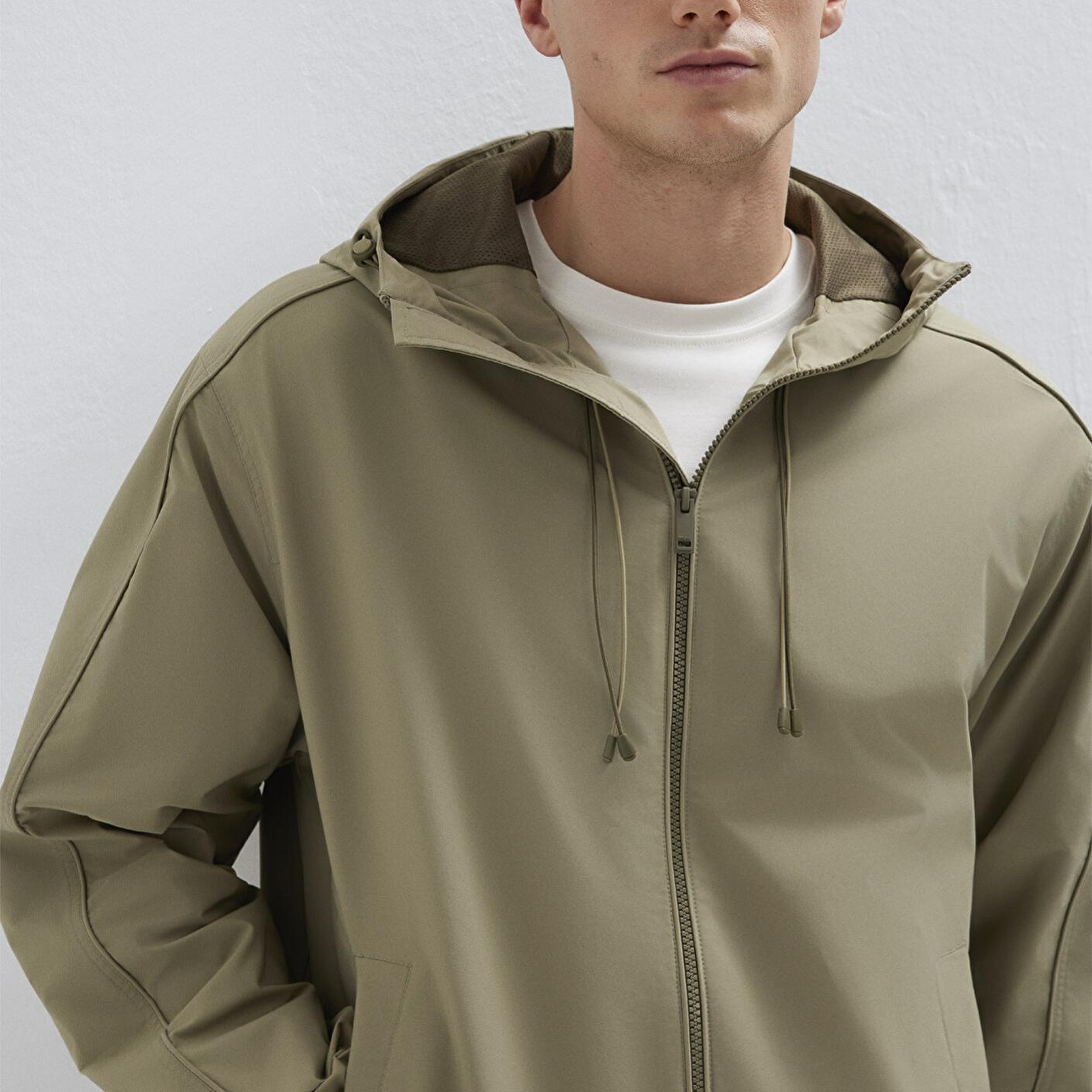 Mavi Kapüşonlu Yeşil Ceket Loose Fit / Bol Rahat Kesim 0110818-86749