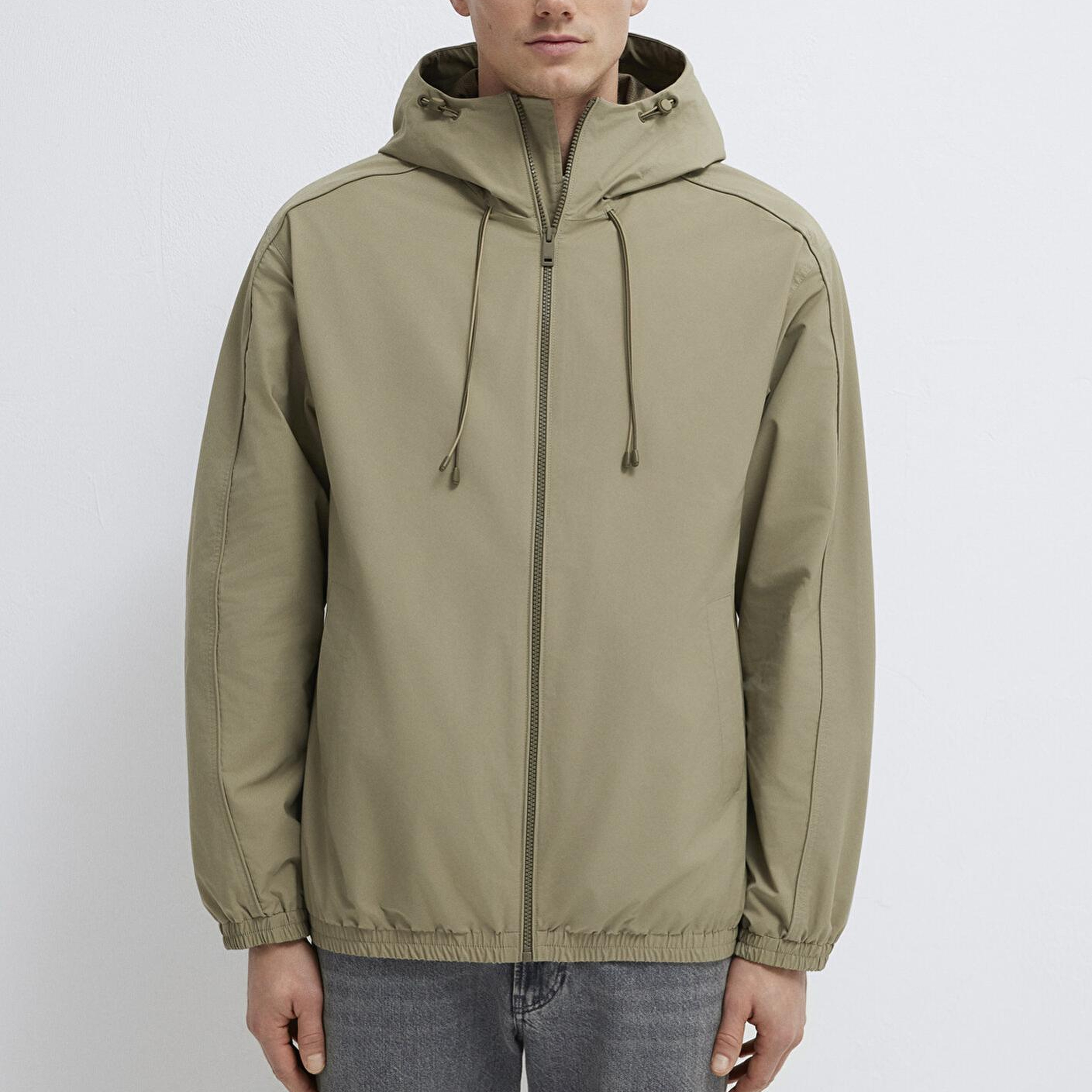 Mavi Kapüşonlu Yeşil Ceket Loose Fit / Bol Rahat Kesim 0110818-86749