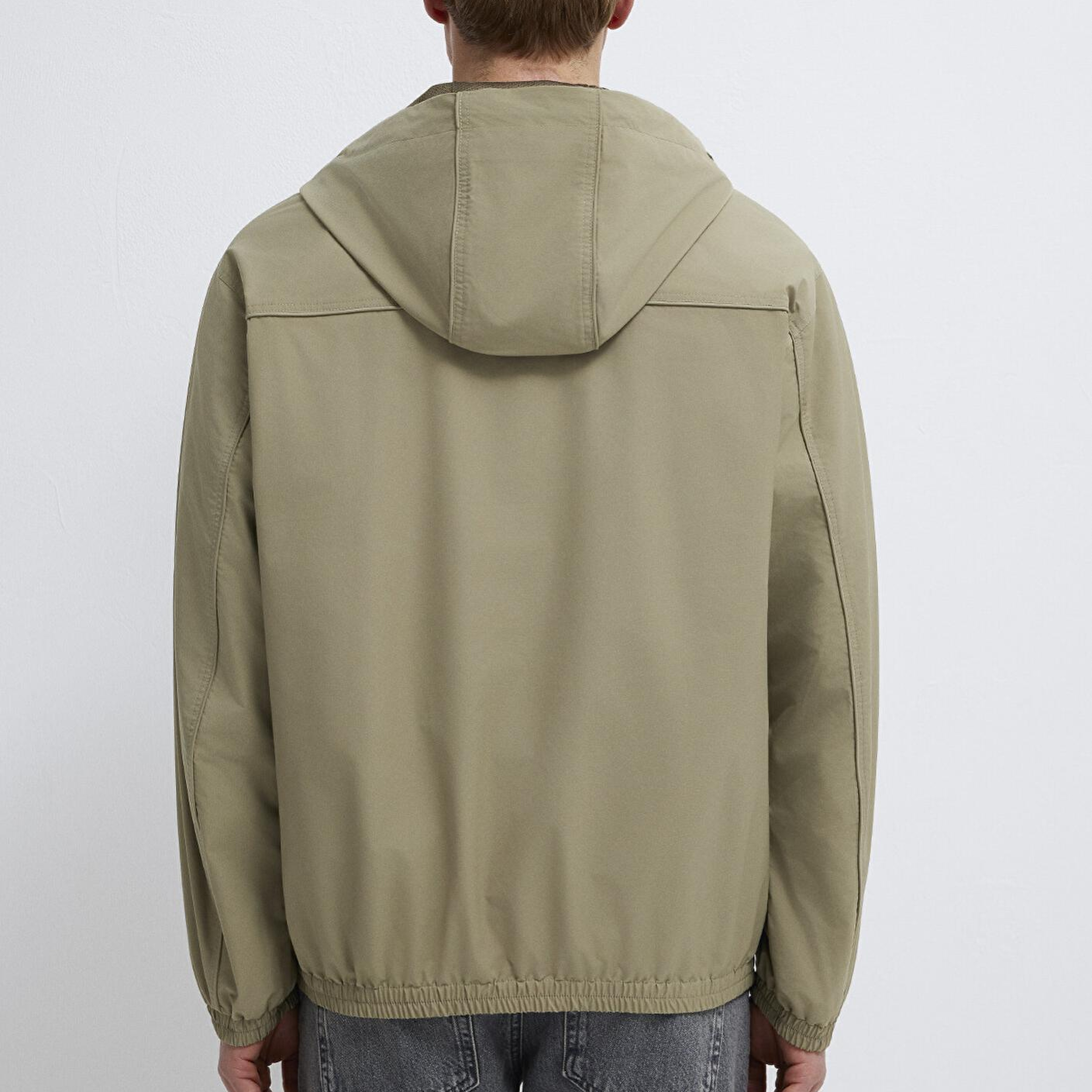 Mavi Kapüşonlu Yeşil Ceket Loose Fit / Bol Rahat Kesim 0110818-86749