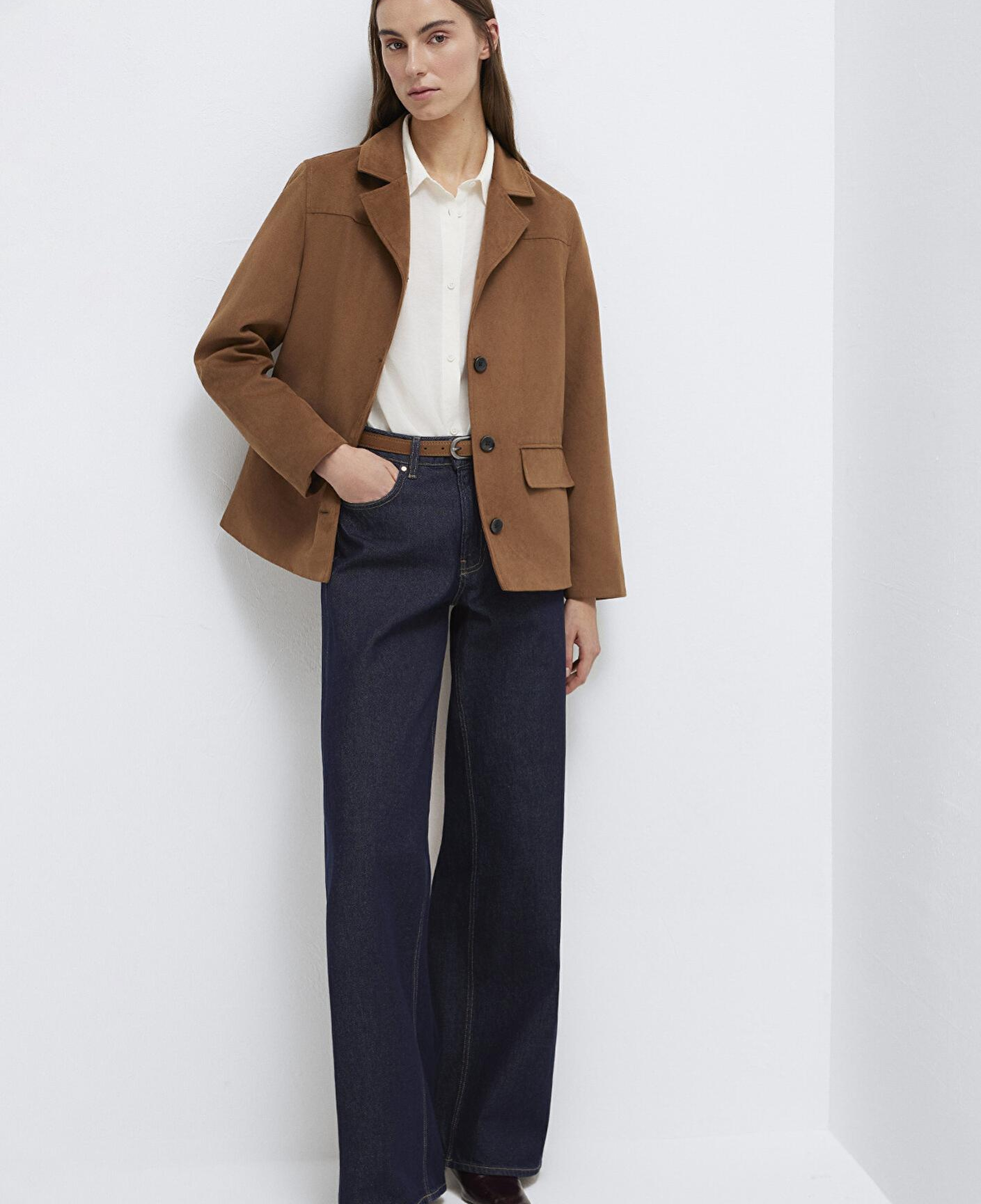 Mavi Kahverengi Suni Süet Ceket Regular Fit / Normal Kesim 1110817-70226