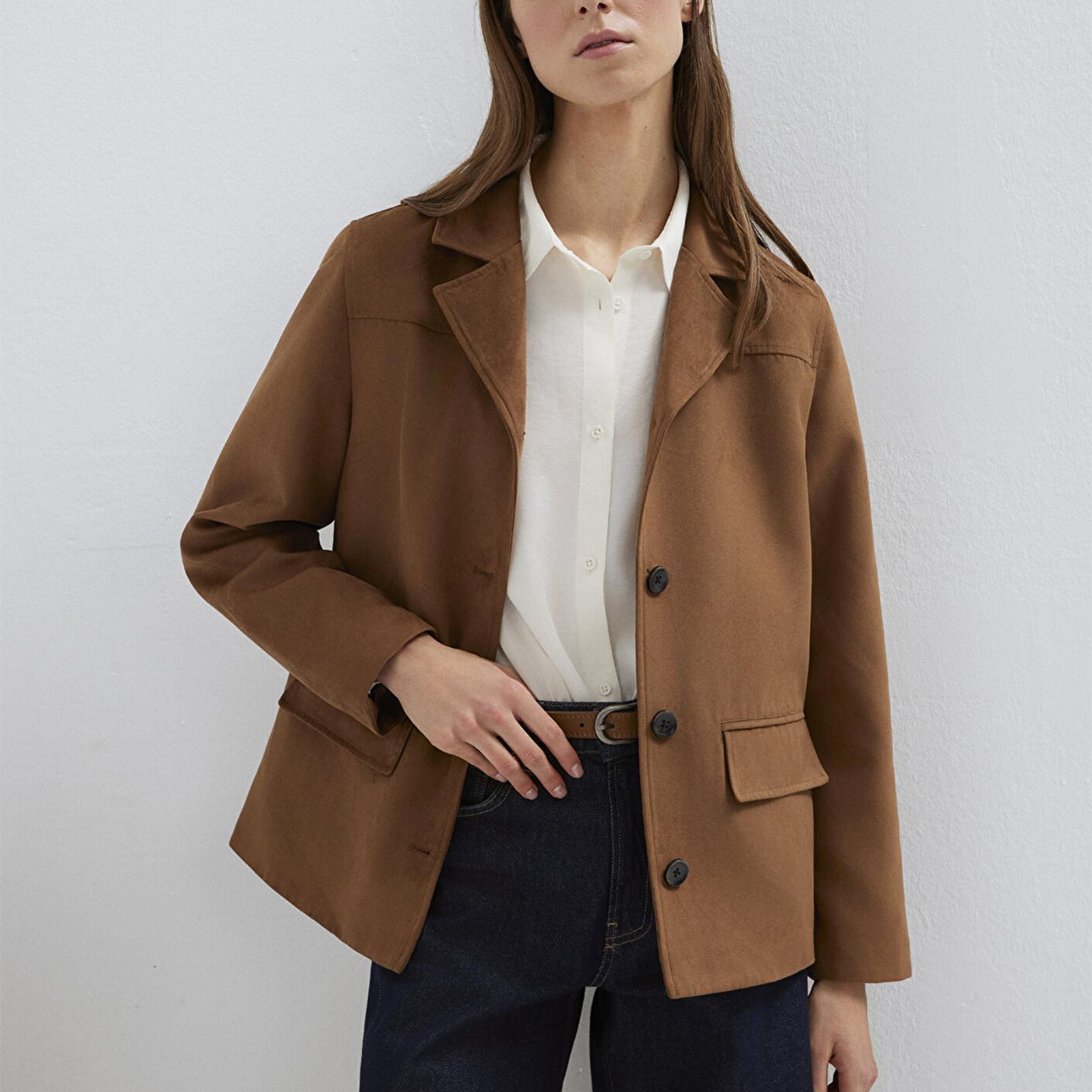 Mavi Kahverengi Suni Süet Ceket Regular Fit / Normal Kesim 1110817-70226