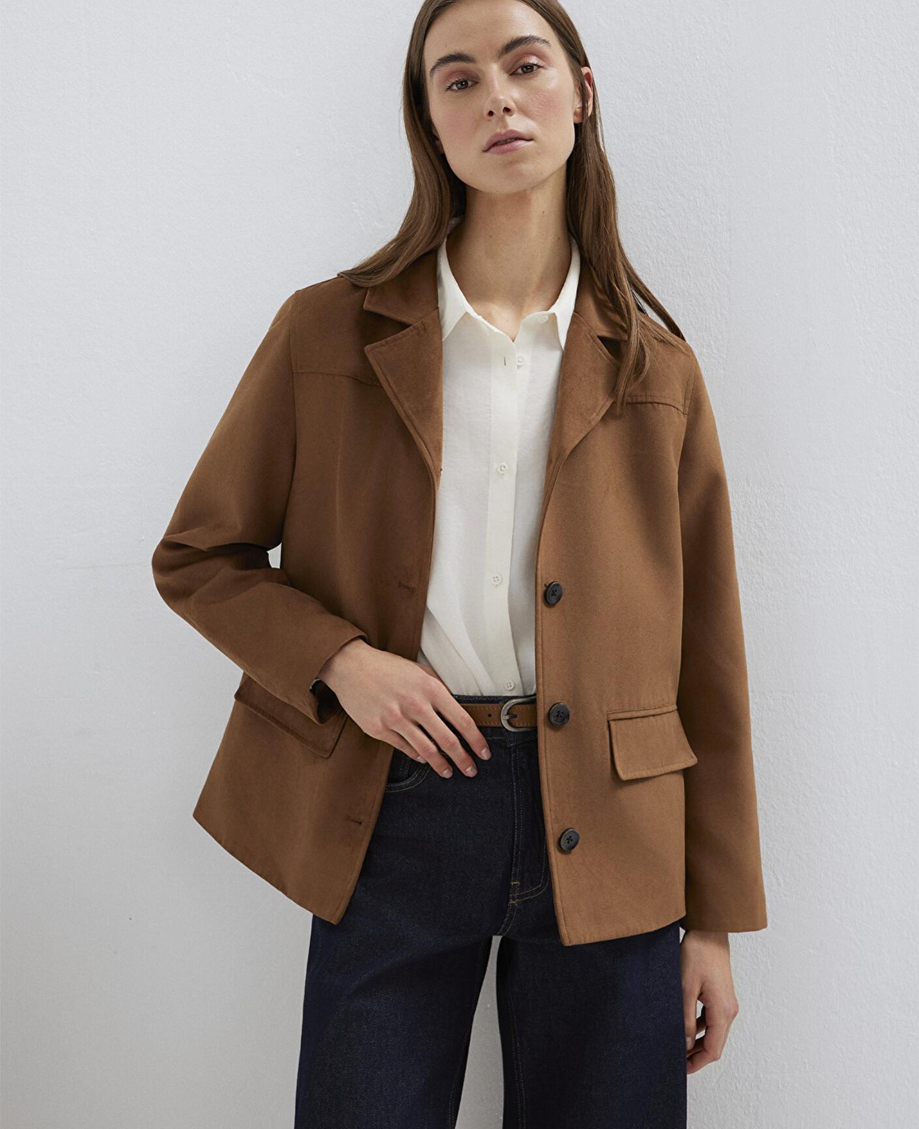 Mavi Kahverengi Suni Süet Ceket Regular Fit / Normal Kesim 1110817-70226