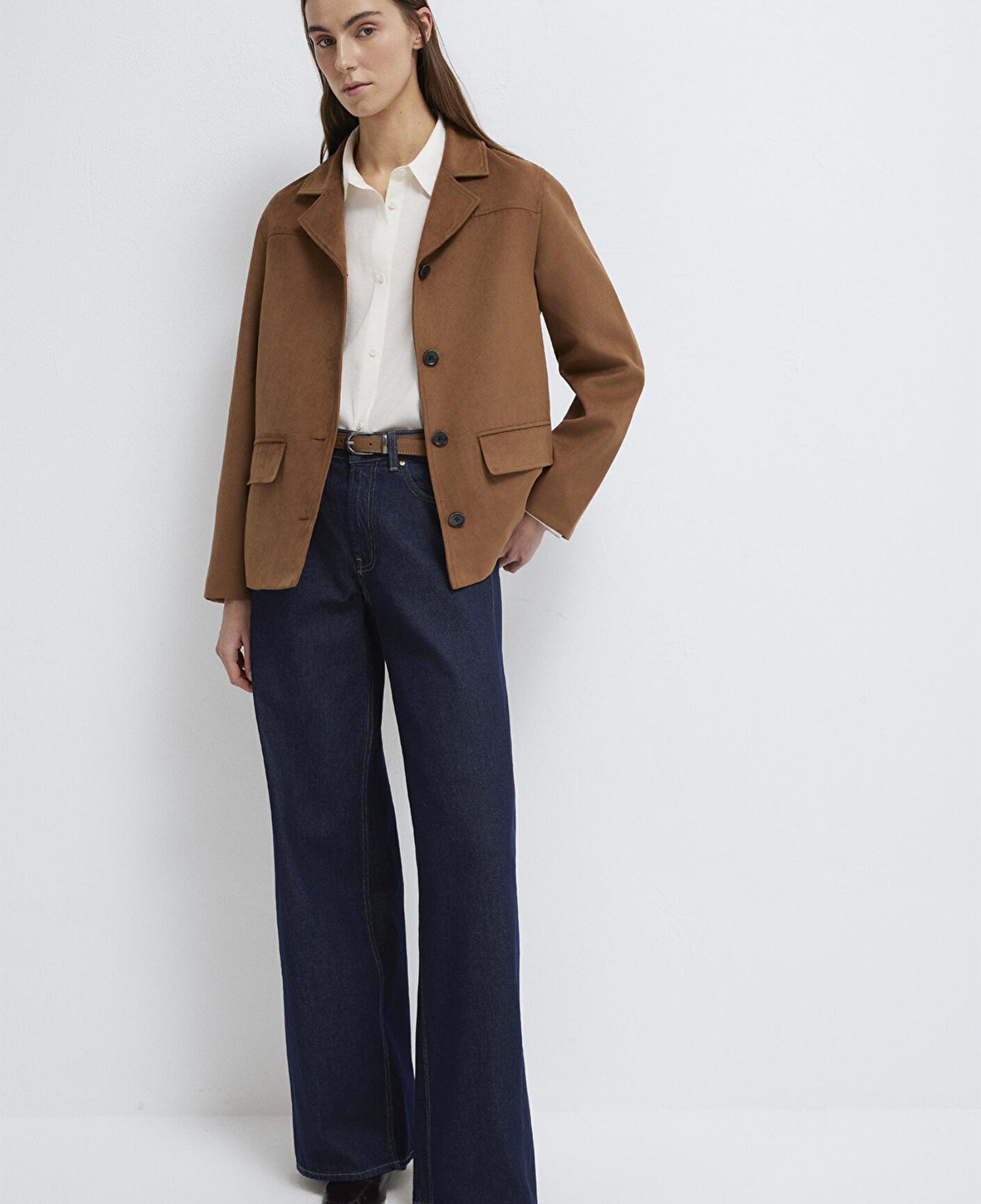 Mavi Kahverengi Suni Süet Ceket Regular Fit / Normal Kesim 1110817-70226