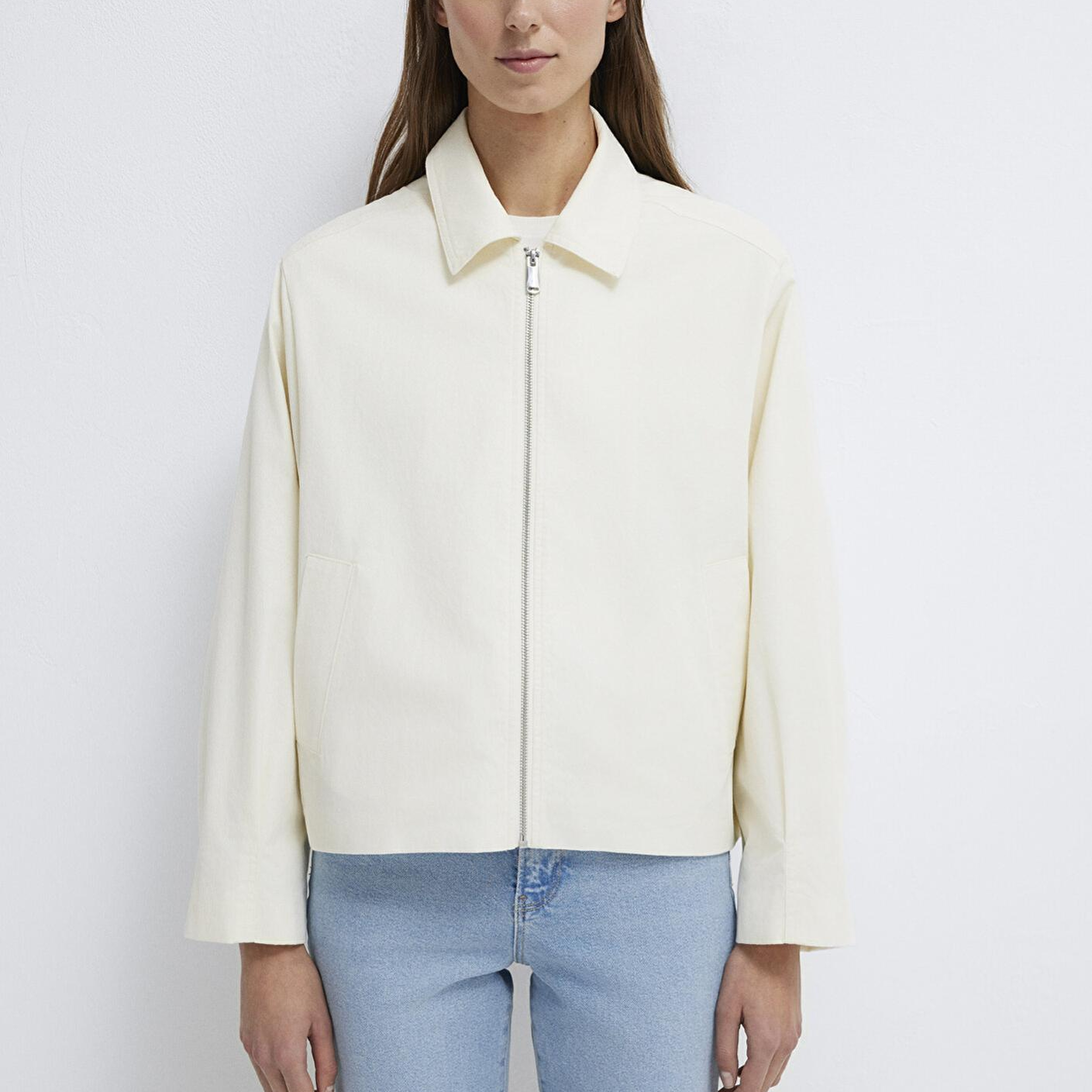 Mavi Ekru Ceket Oversize / Geniş Kesim 1110821-70056