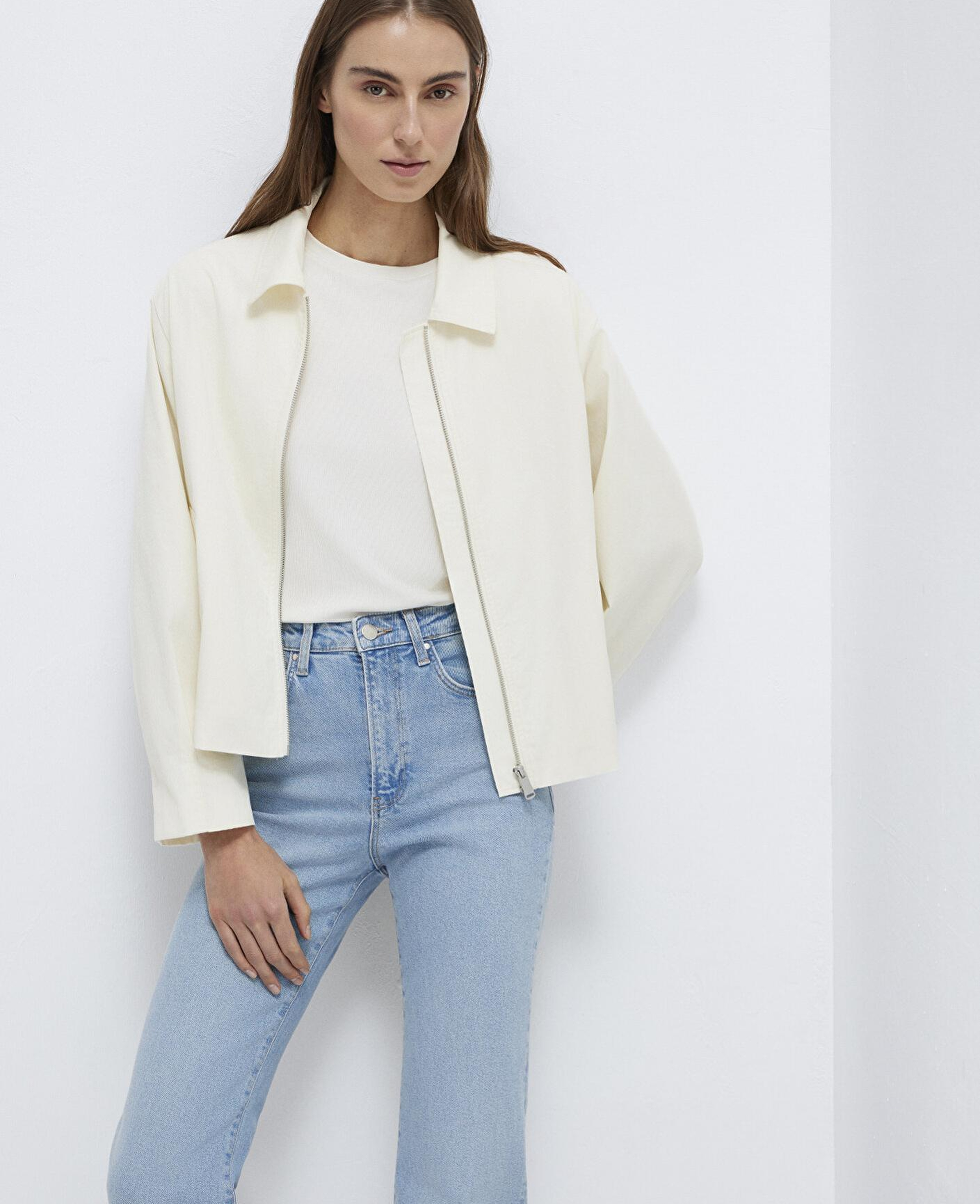 Mavi Ekru Ceket Oversize / Geniş Kesim 1110821-70056