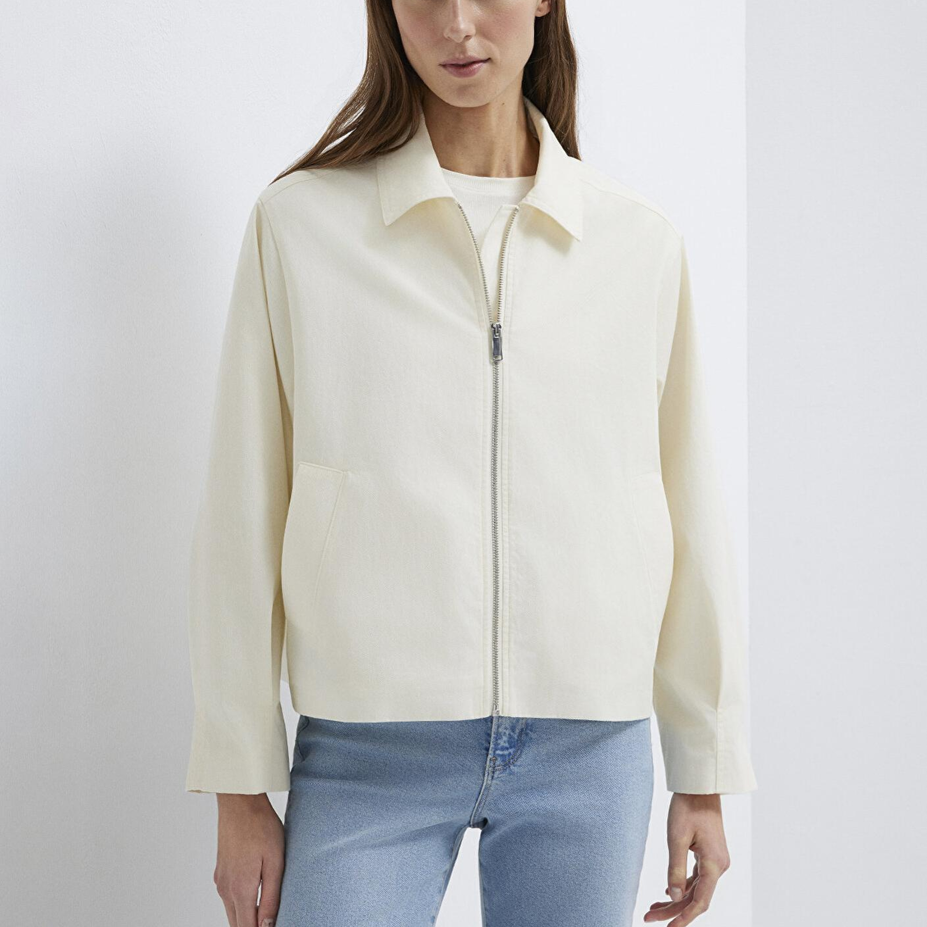 Mavi Ekru Ceket Oversize / Geniş Kesim 1110821-70056