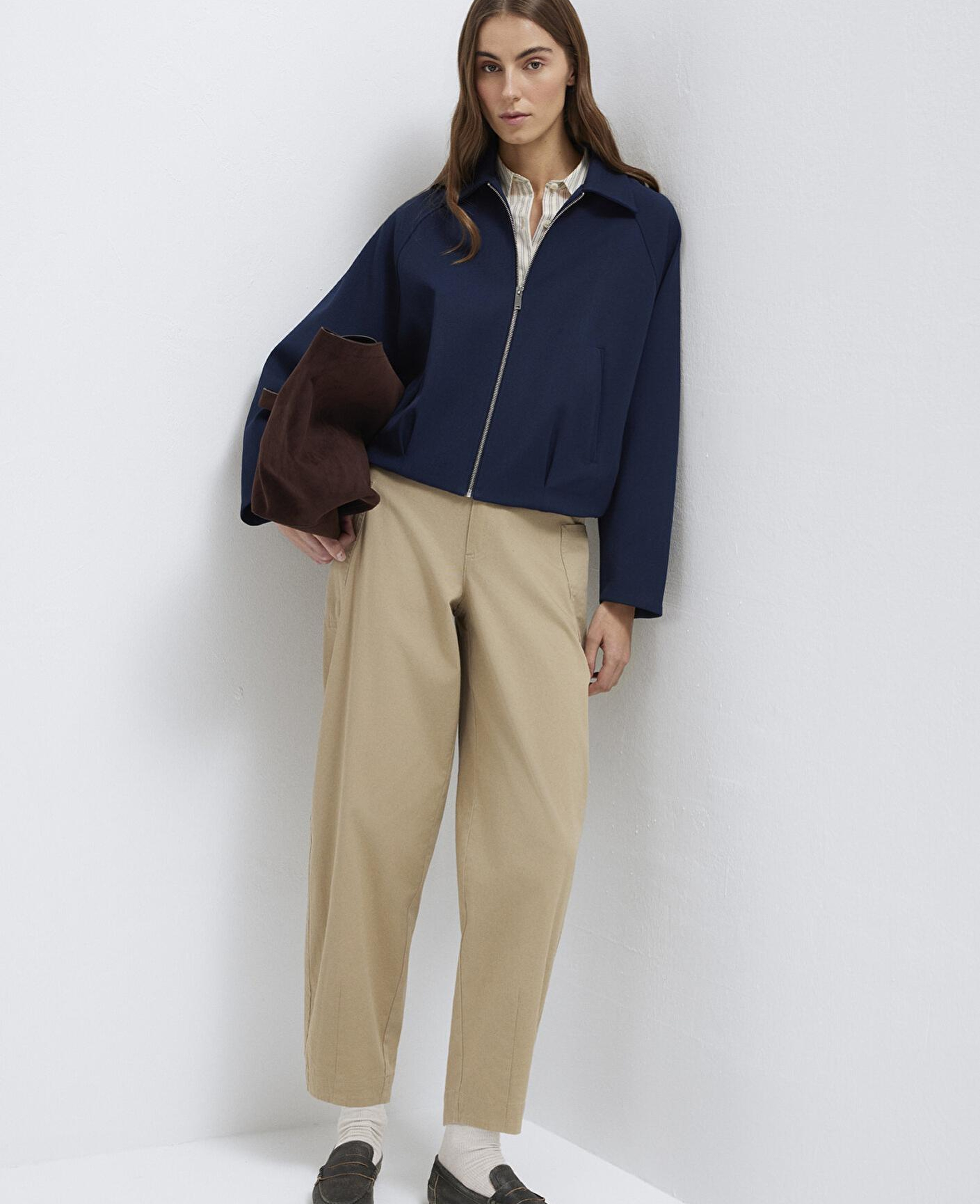 Mavi Lacivert Crop Ceket Oversize / Geniş Kesim 1110820-82318