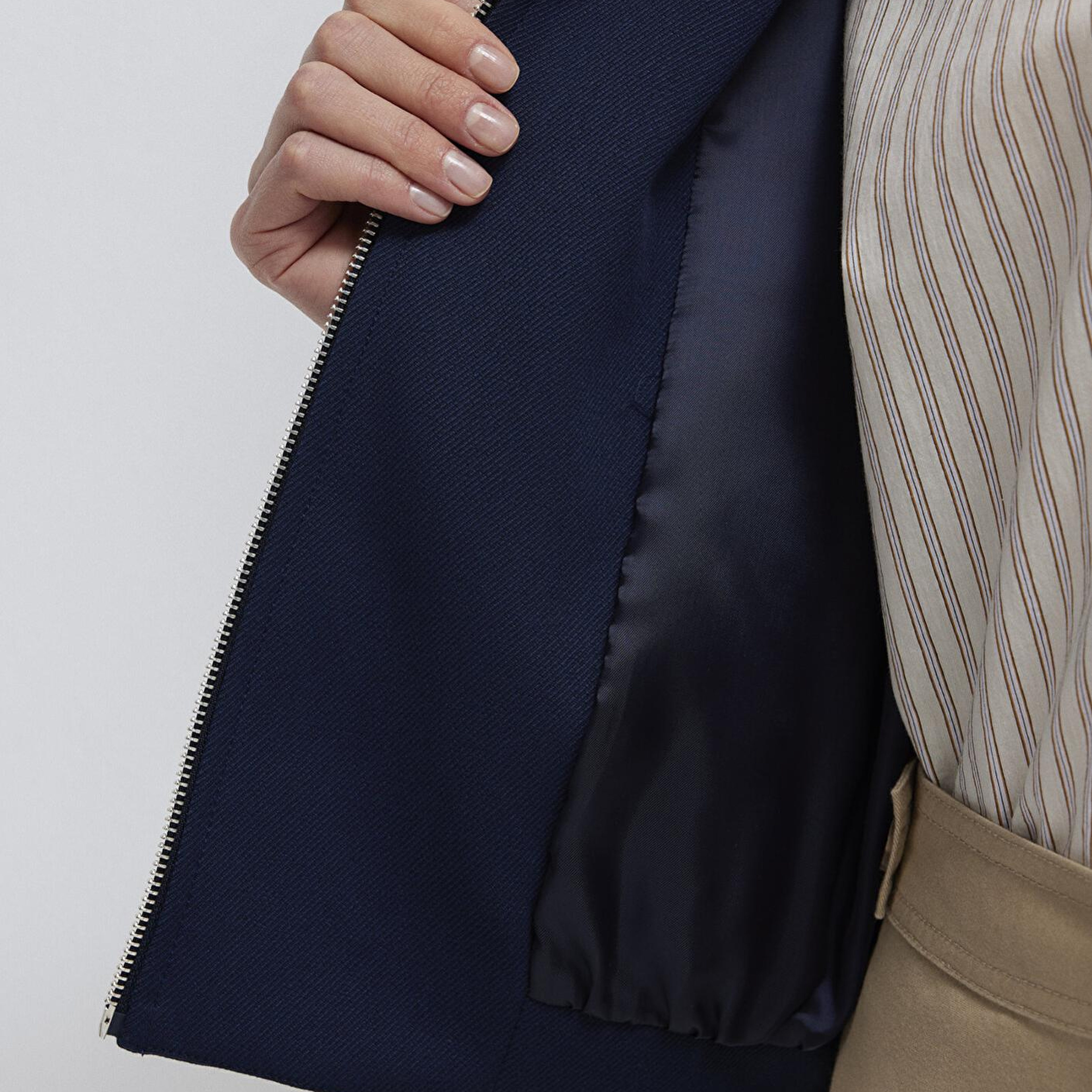 Mavi Lacivert Crop Ceket Oversize / Geniş Kesim 1110820-82318