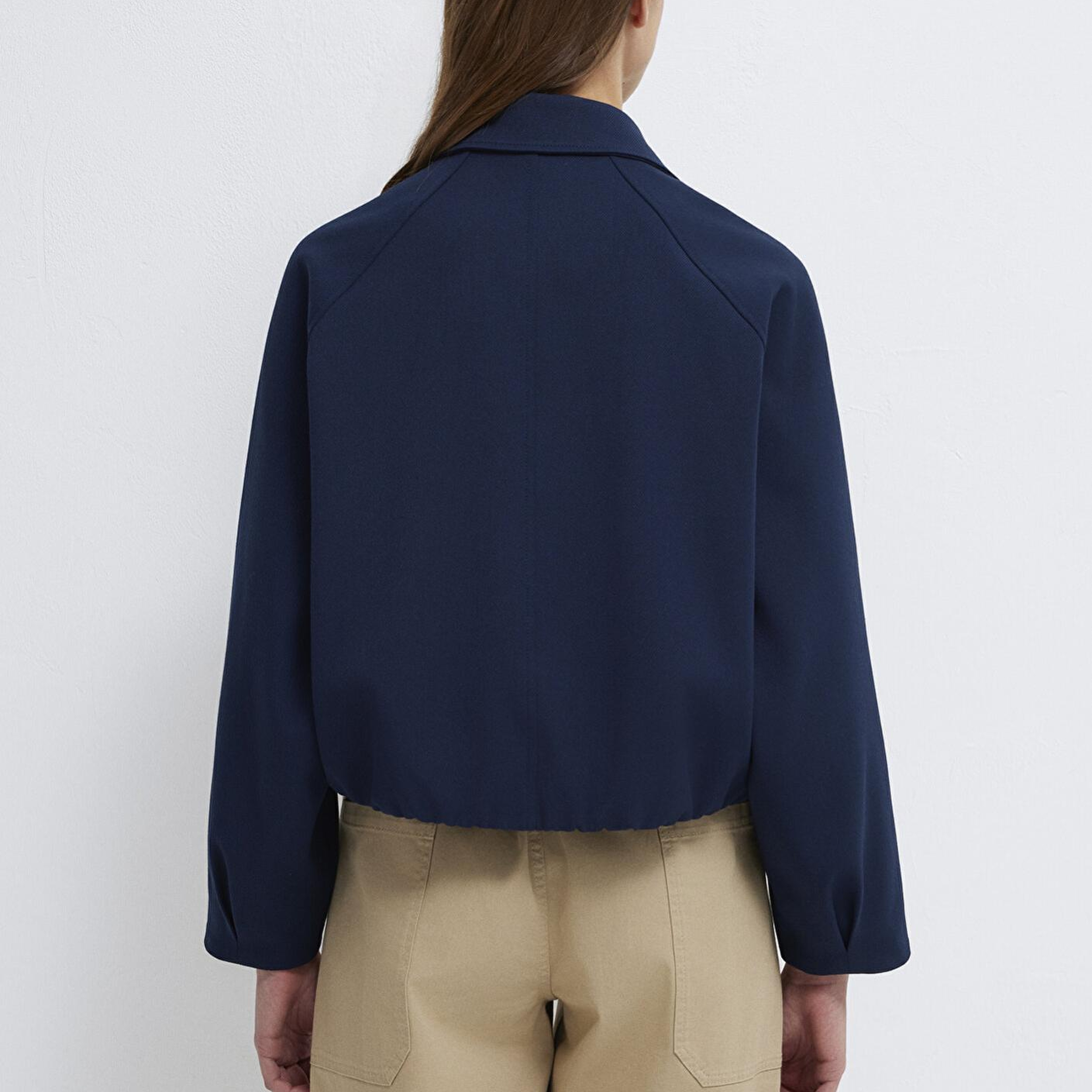 Mavi Lacivert Crop Ceket Oversize / Geniş Kesim 1110820-82318