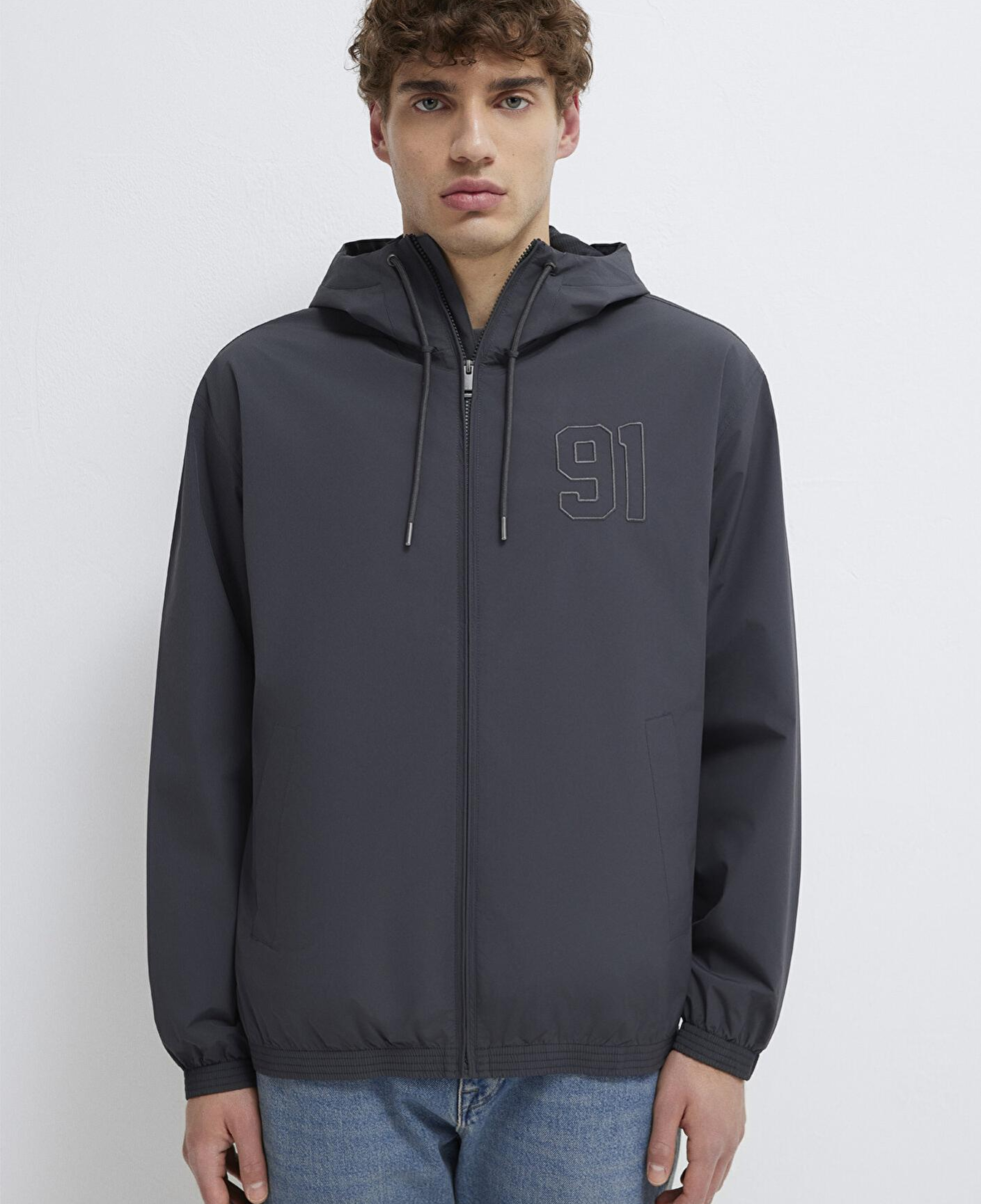 Mavi MVJNS Baskılı Antrasit Ceket Oversize / Geniş Kesim 0110755-89939