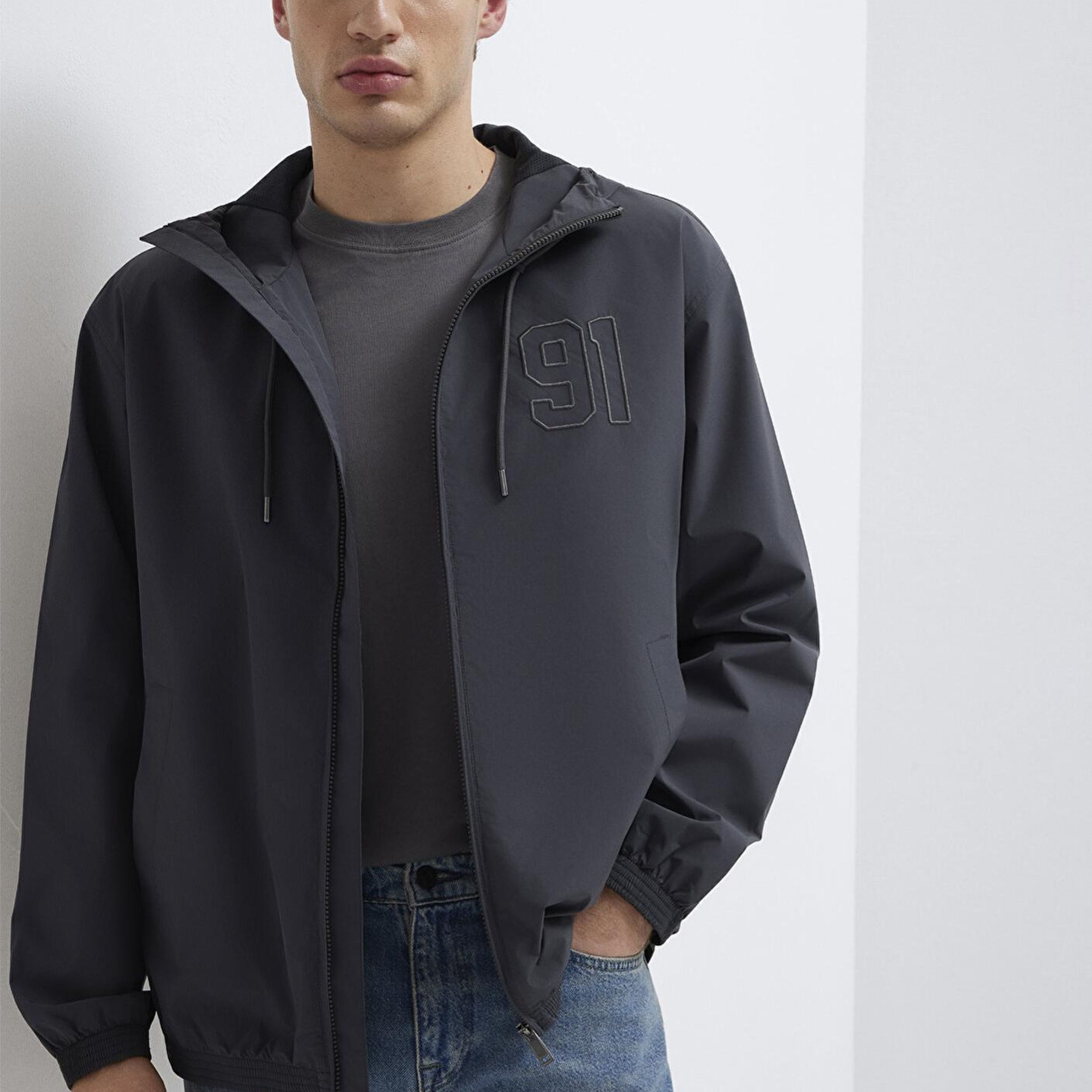 Mavi MVJNS Baskılı Antrasit Ceket Oversize / Geniş Kesim 0110755-89939