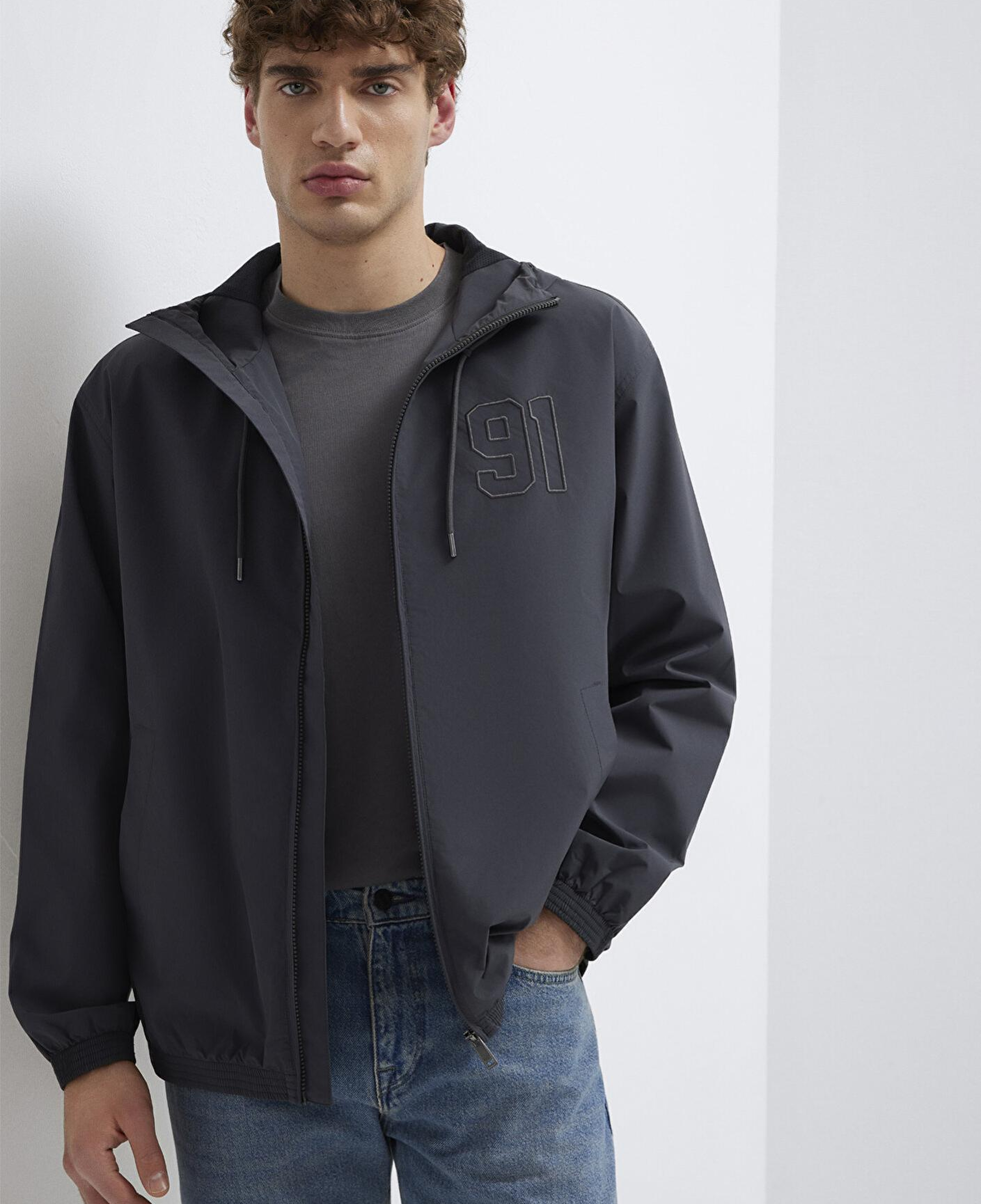 Mavi MVJNS Baskılı Antrasit Ceket Oversize / Geniş Kesim 0110755-89939