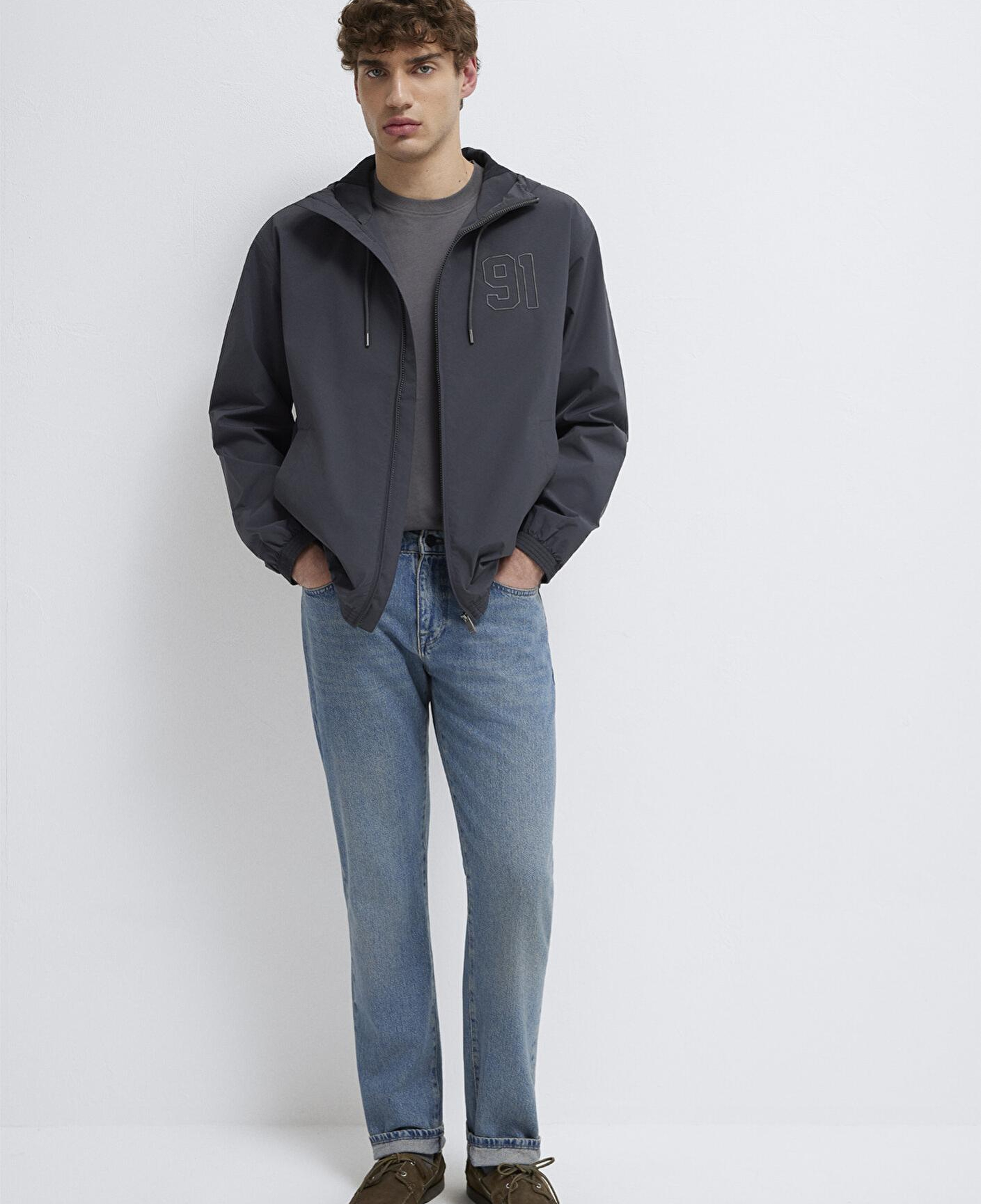 Mavi MVJNS Baskılı Antrasit Ceket Oversize / Geniş Kesim 0110755-89939