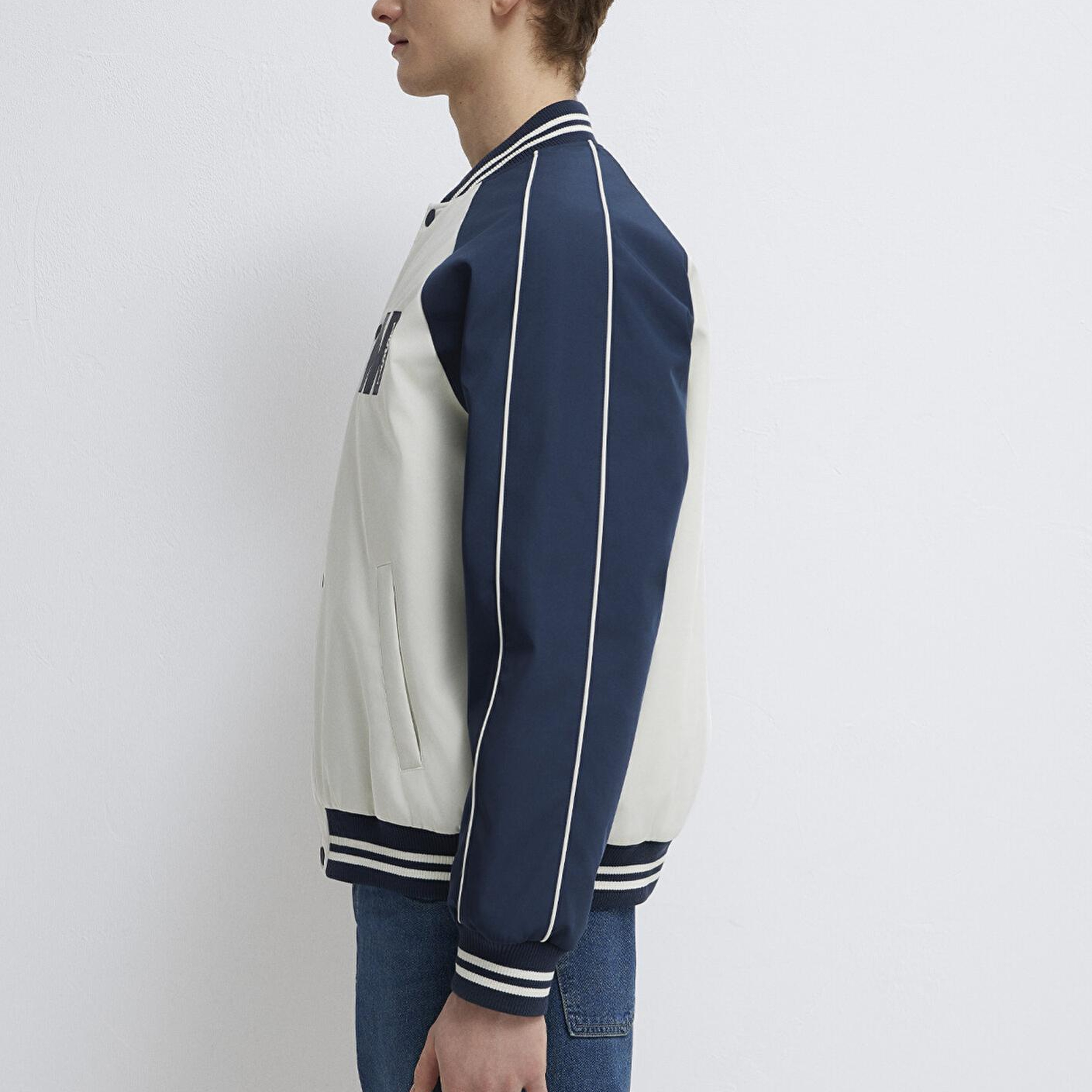 Mavi M Nakış Detaylı Ekru Ceket Loose Fit / Bol Rahat Kesim 0110768-86412