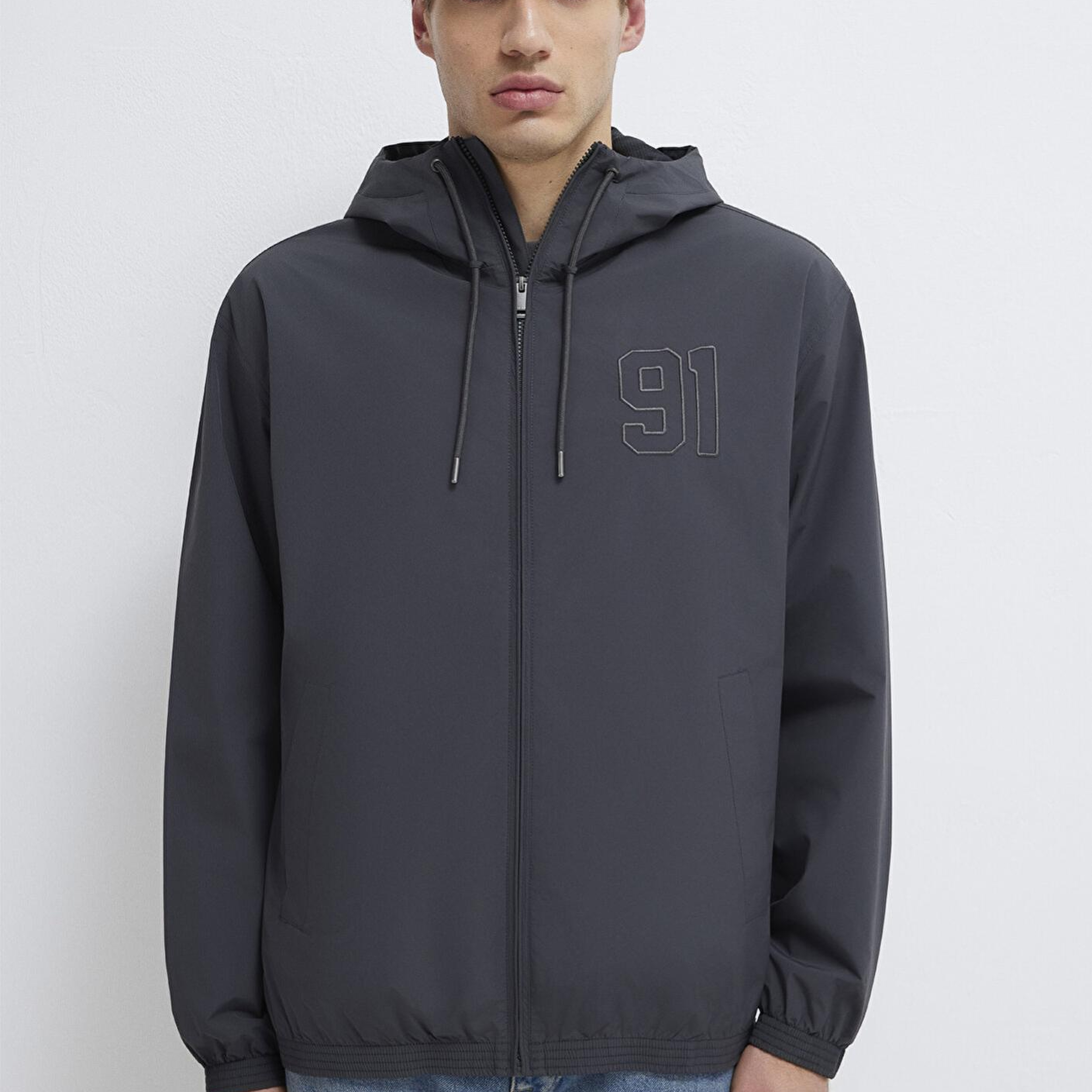 Mavi MVJNS Baskılı Antrasit Ceket Oversize / Geniş Kesim 0110755-89939