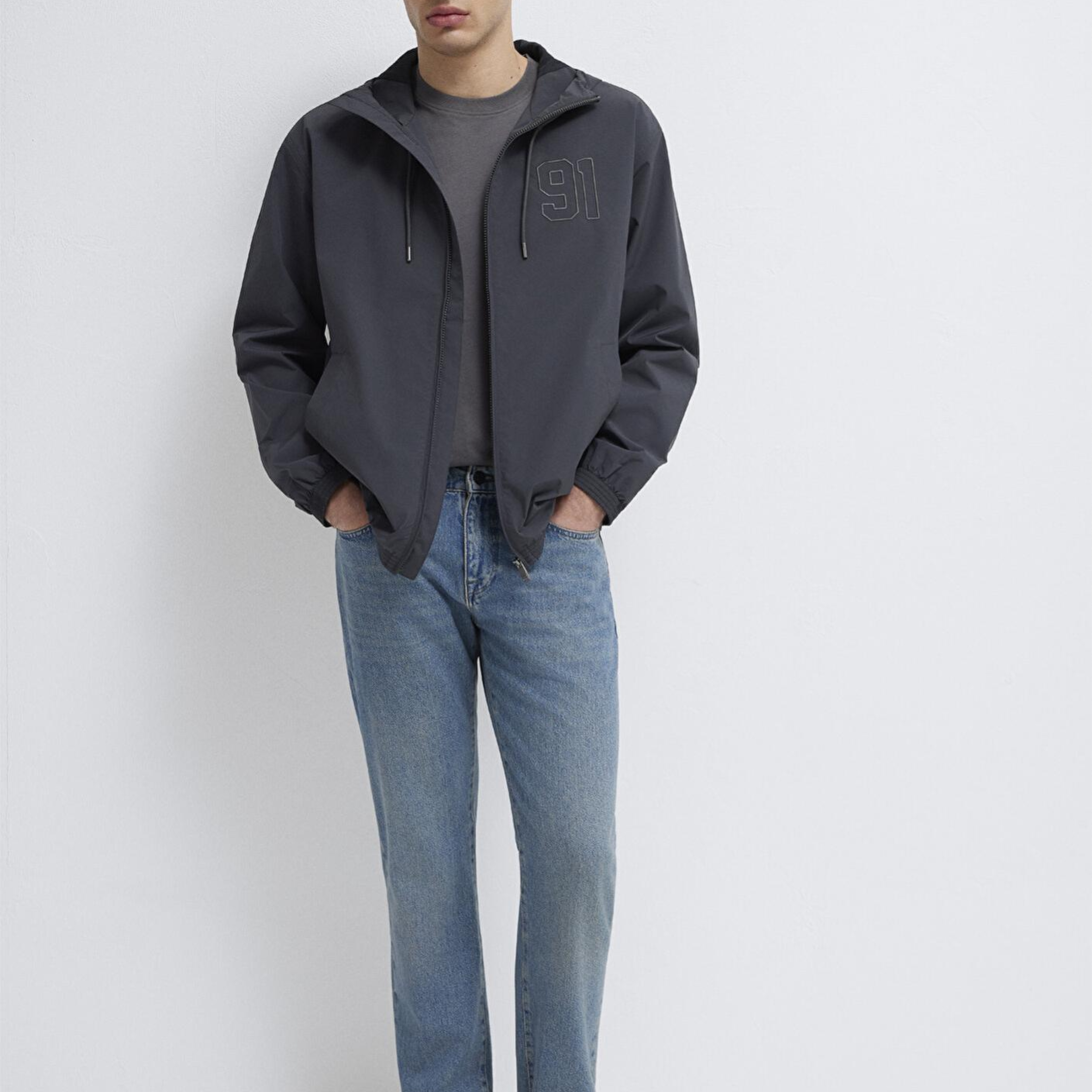 Mavi MVJNS Baskılı Antrasit Ceket Oversize / Geniş Kesim 0110755-89939