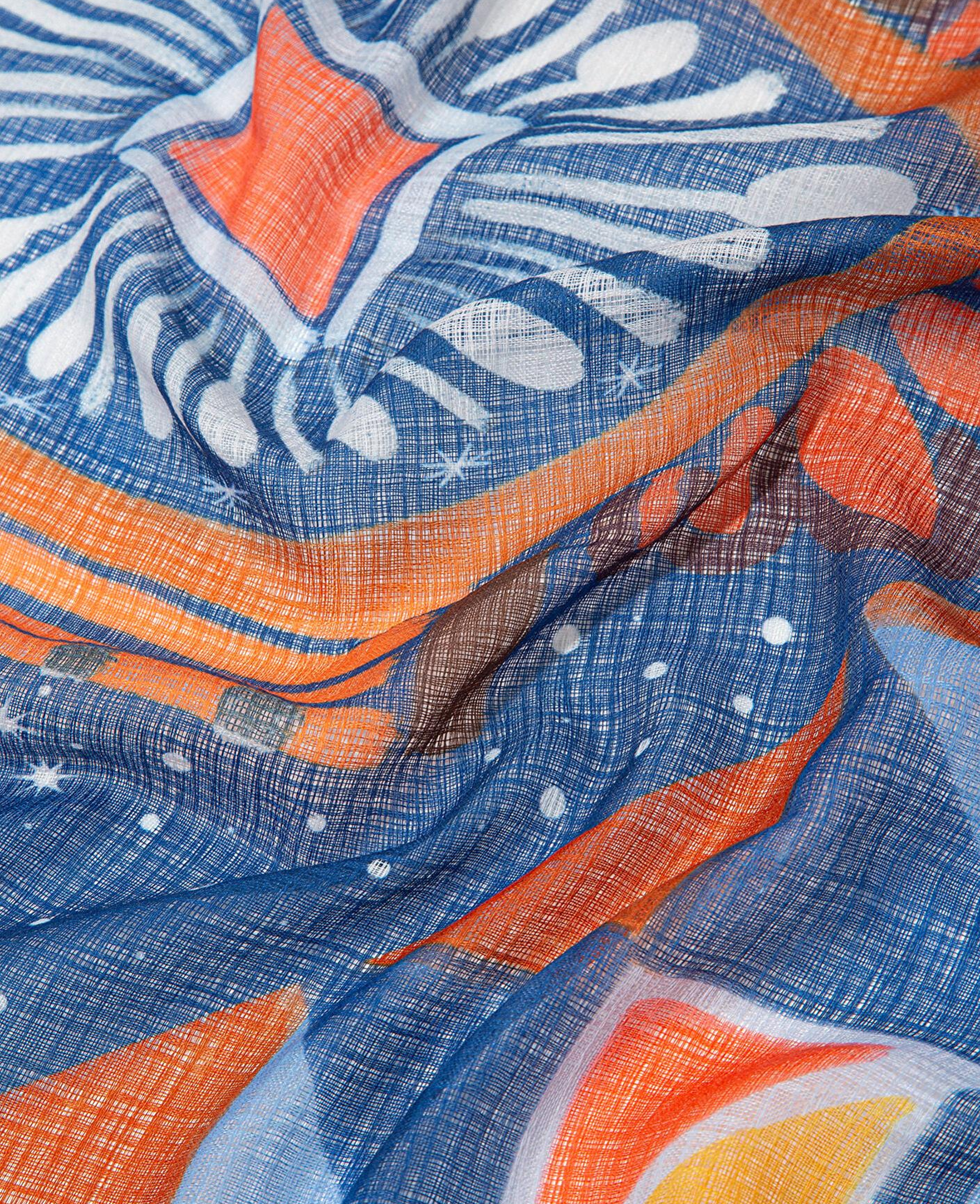 Mavi Desenli Şal 1913853-30874