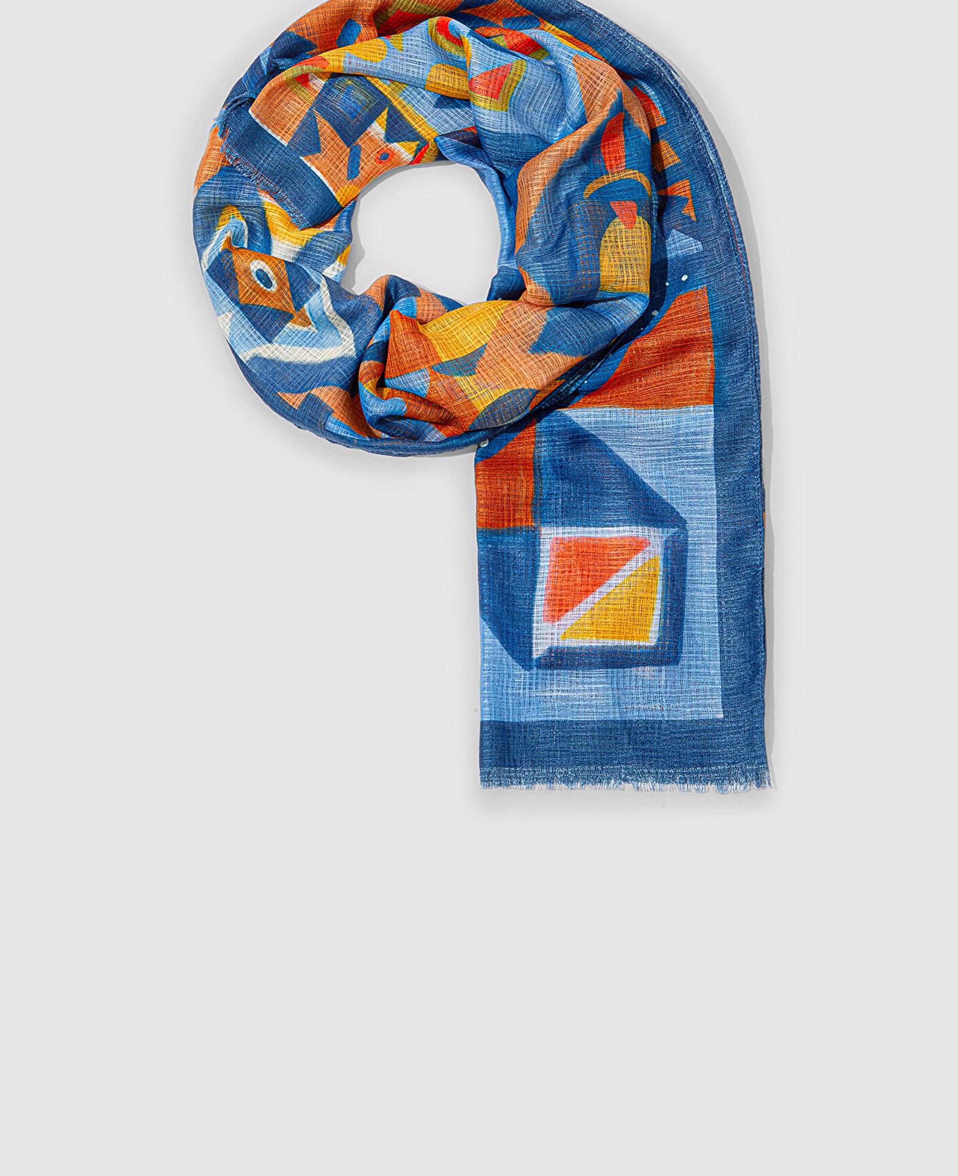 Mavi Desenli Şal 1913853-30874