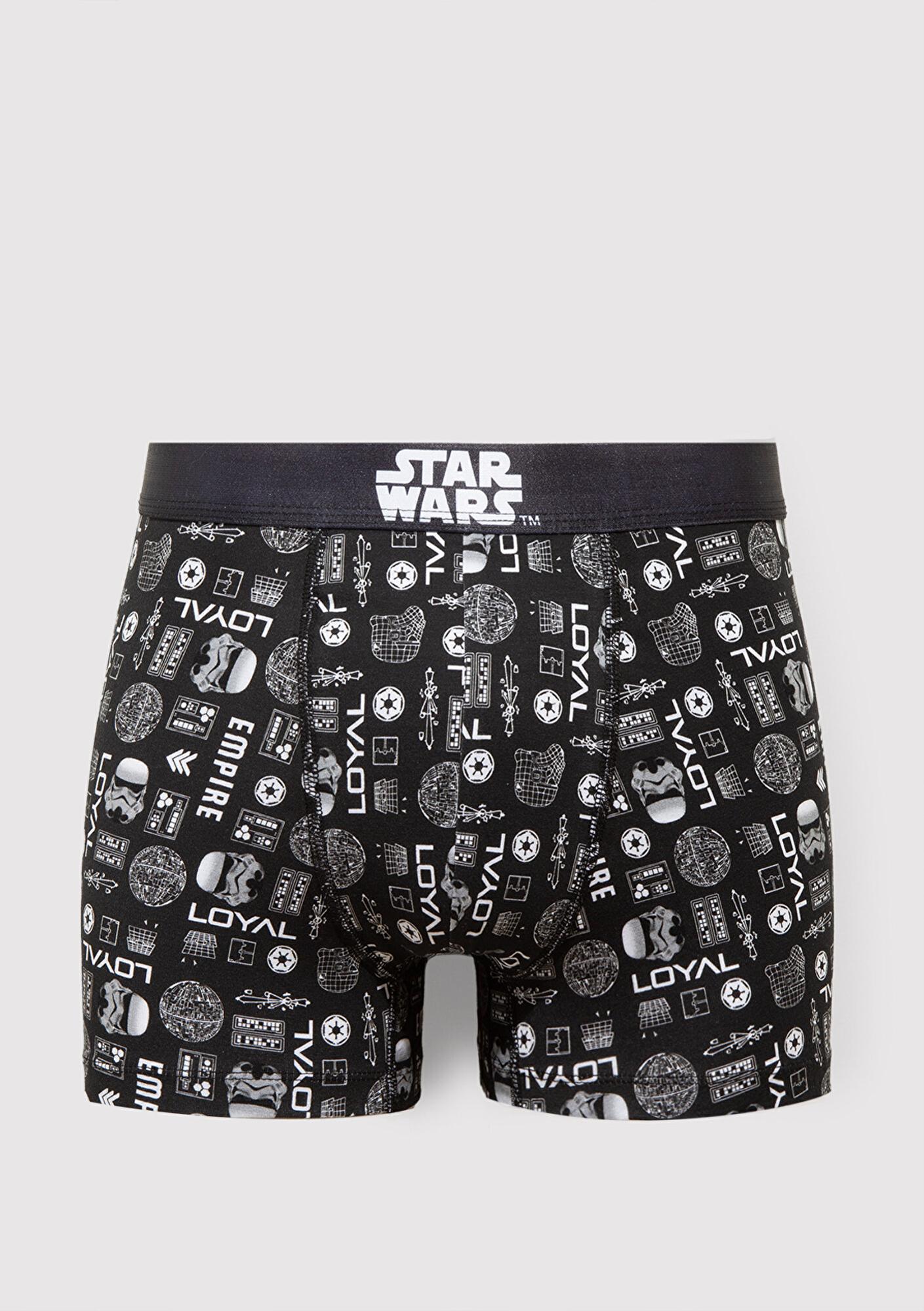 Mavi Baskılı Siyah Boxer 0912185-900