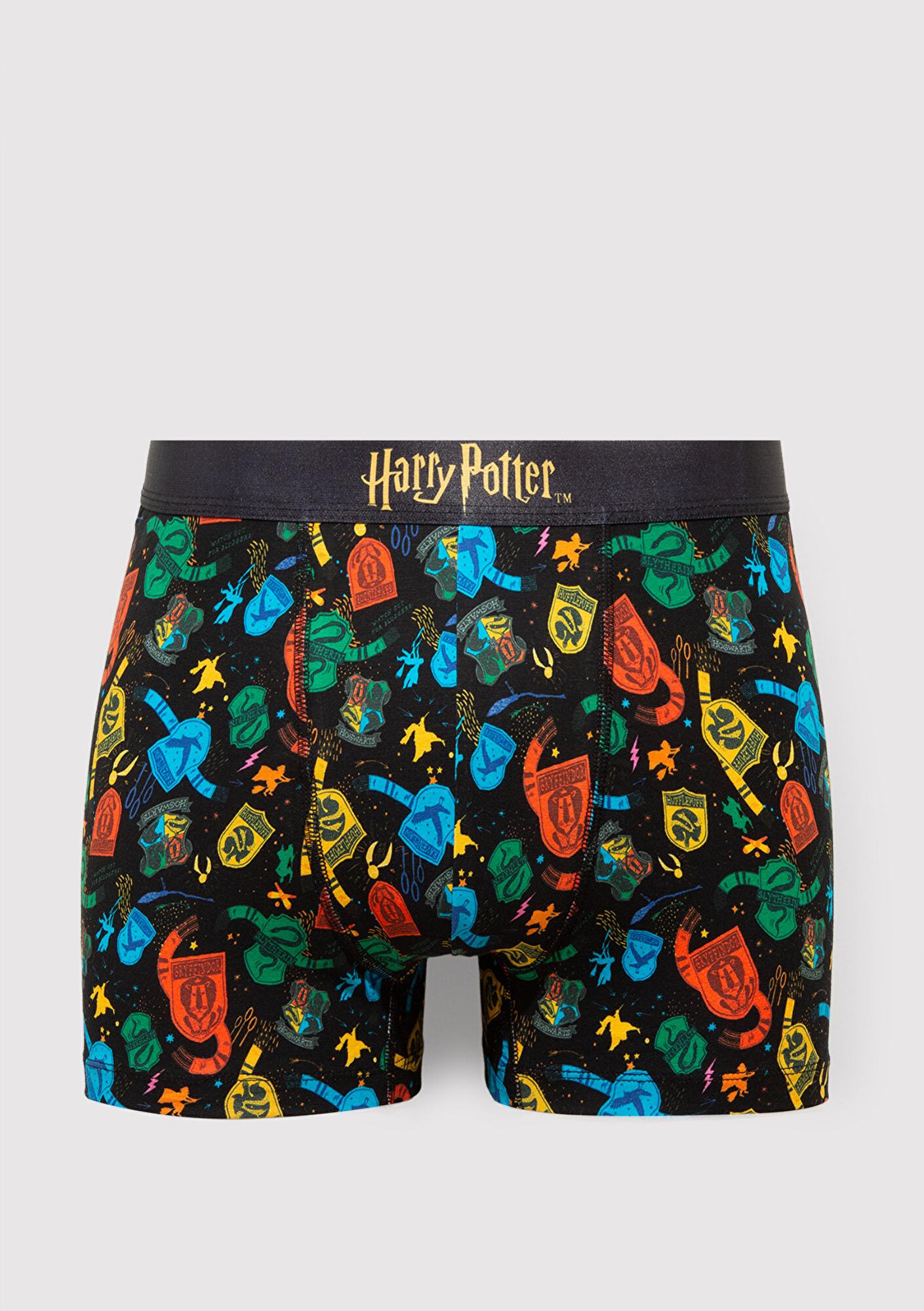Mavi Harry Potter Baskılı Siyah Boxer 0912218-900