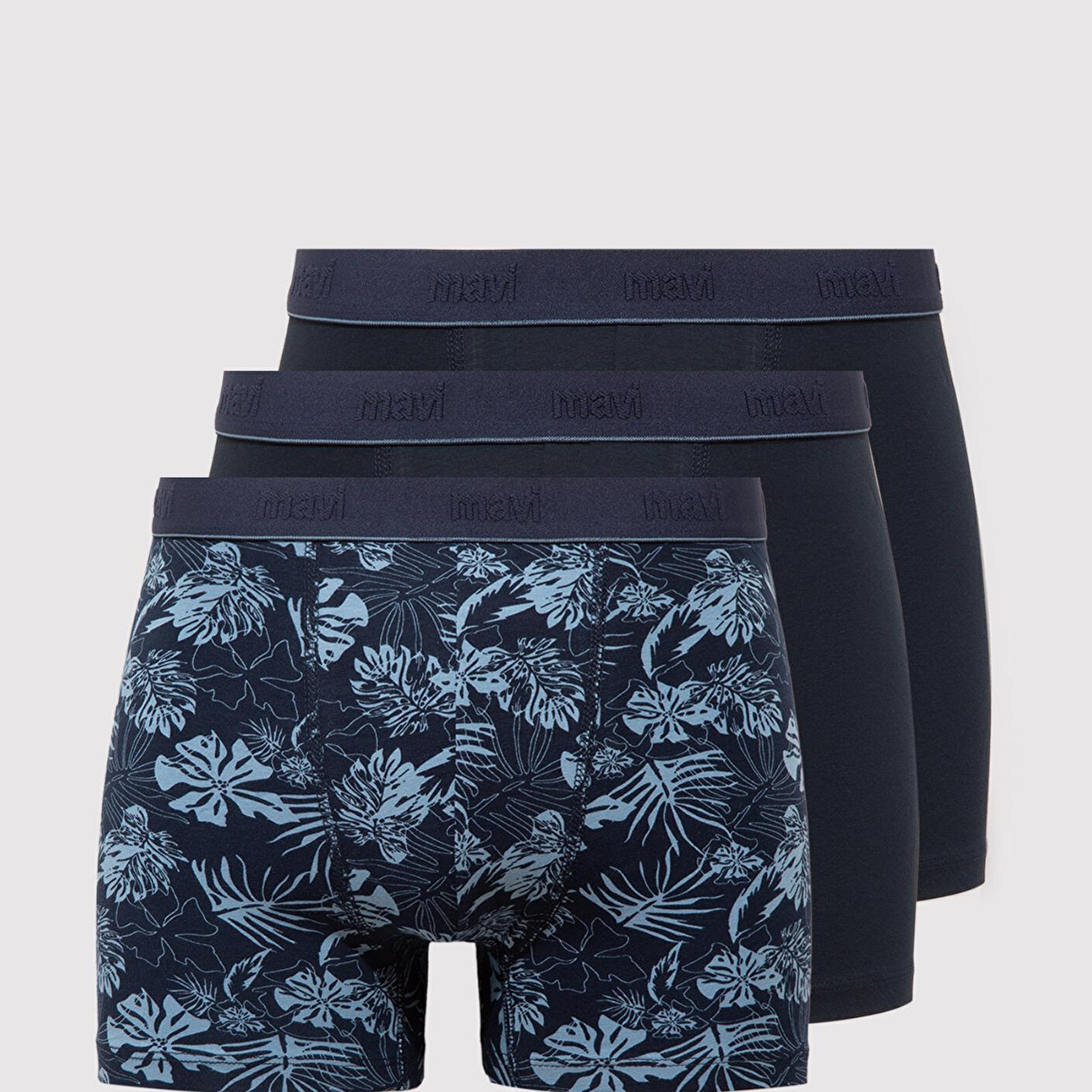 Mavi 3lü Baskılı Lacivert Boxer 0912226-70500