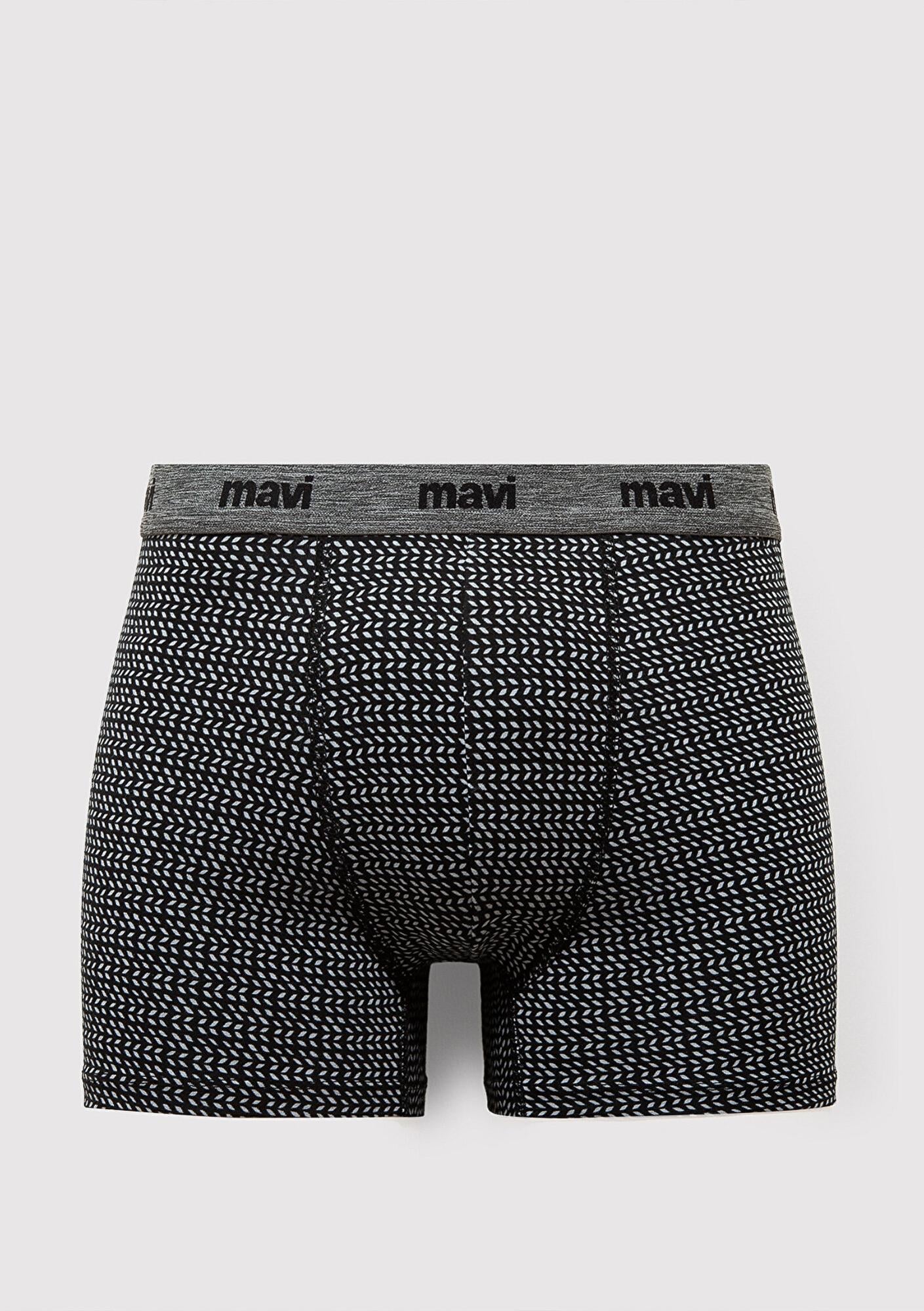 Mavi 3lü Siyah Baskılı Boxer 0912225-900