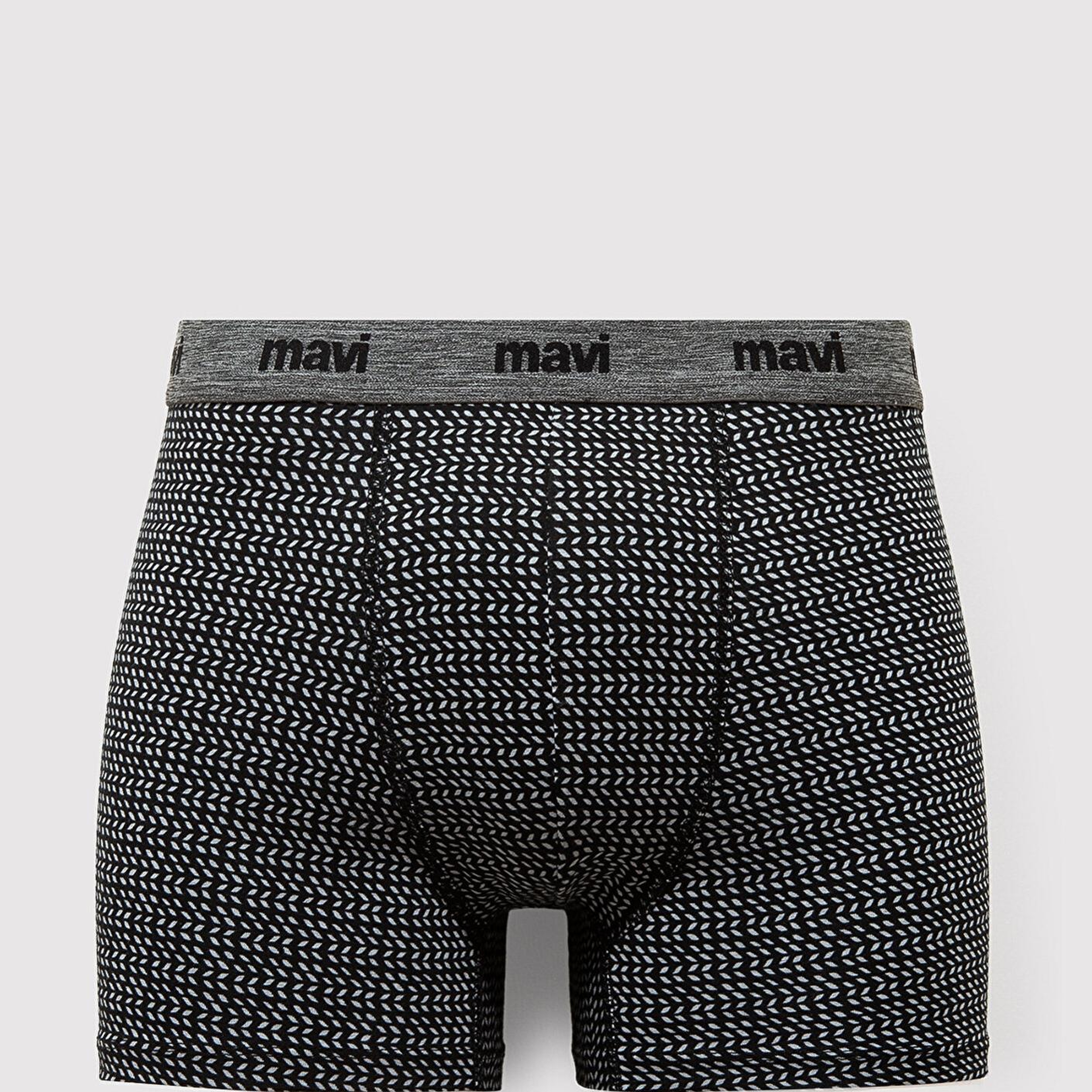 Mavi 3lü Siyah Baskılı Boxer 0912225-900