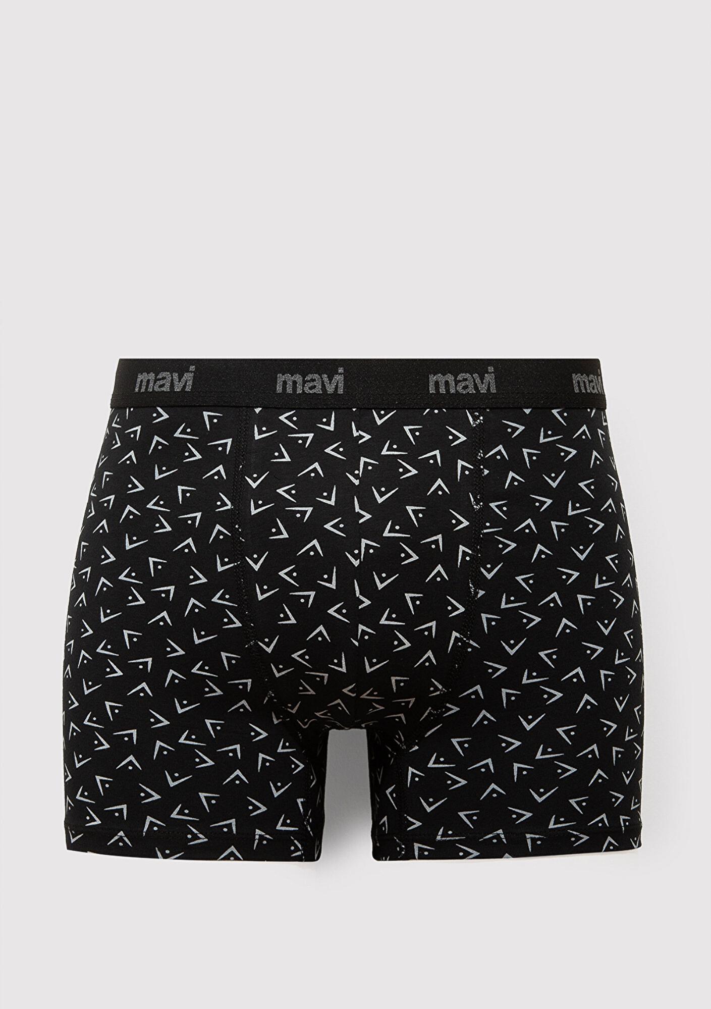 Mavi 3lü Siyah Baskılı Boxer 0912225-900