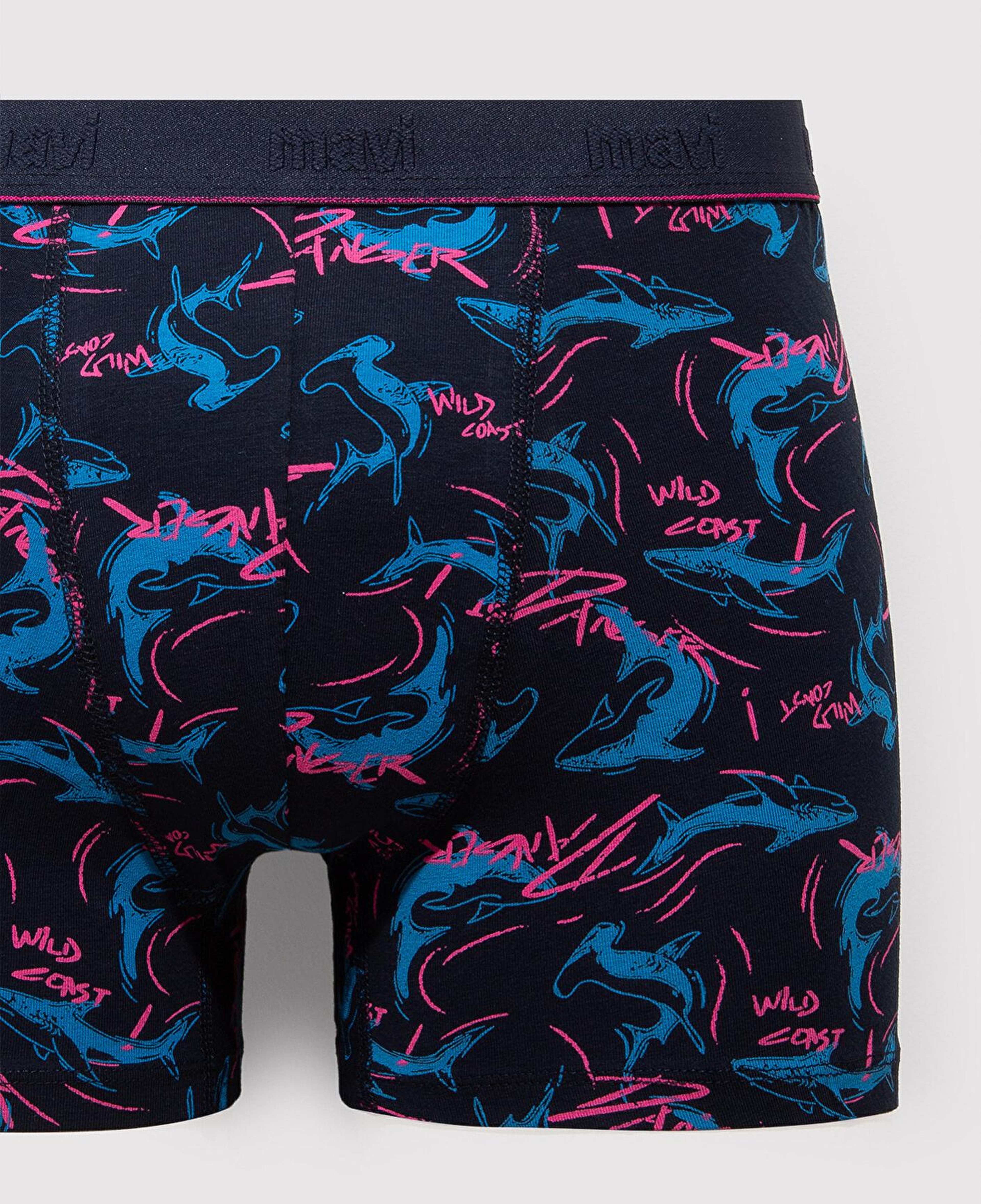 Mavi Baskılı Lacivert Boxer 0912229-32184