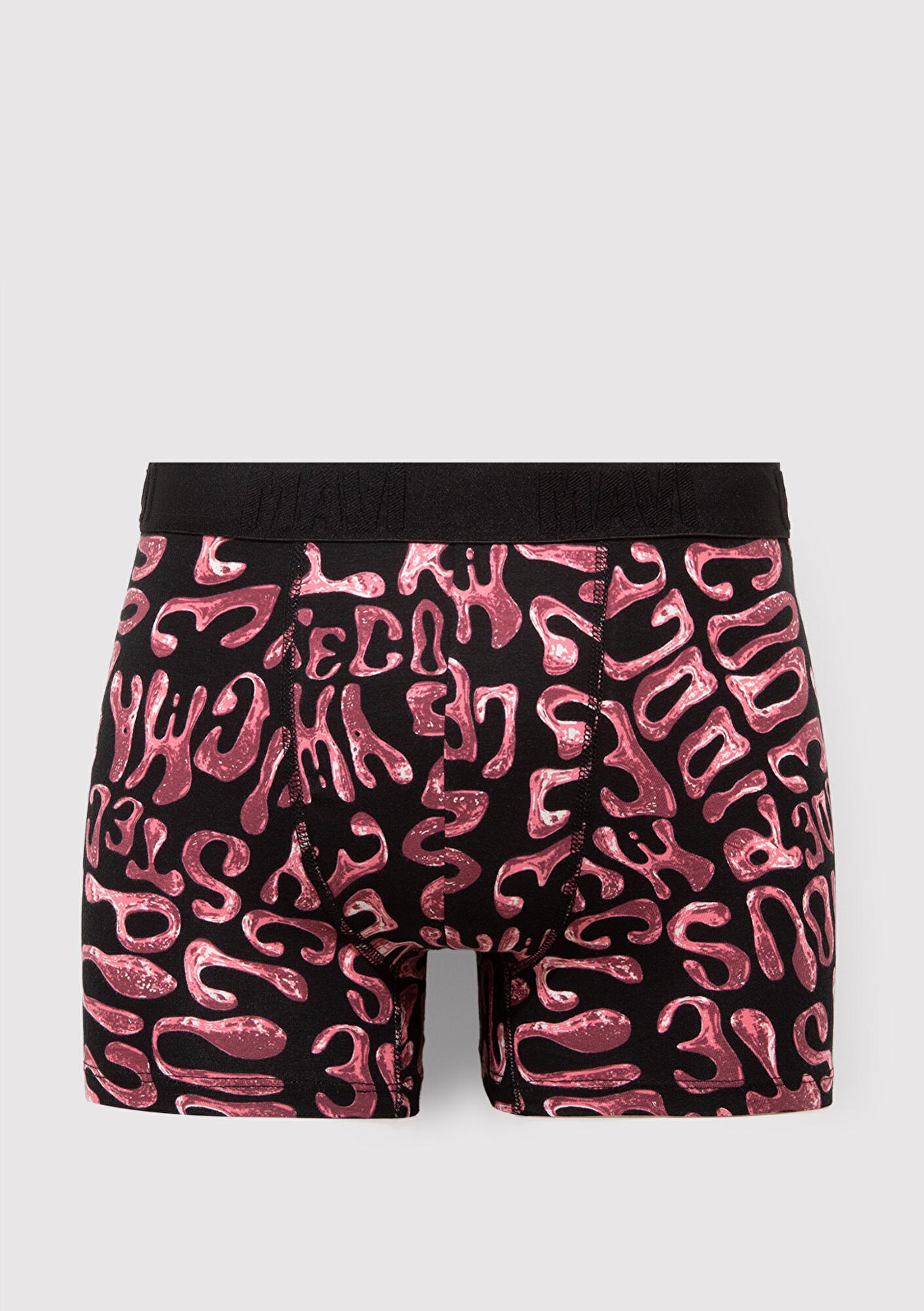 Mavi Baskılı Kırmızı Boxer 0912240-70398