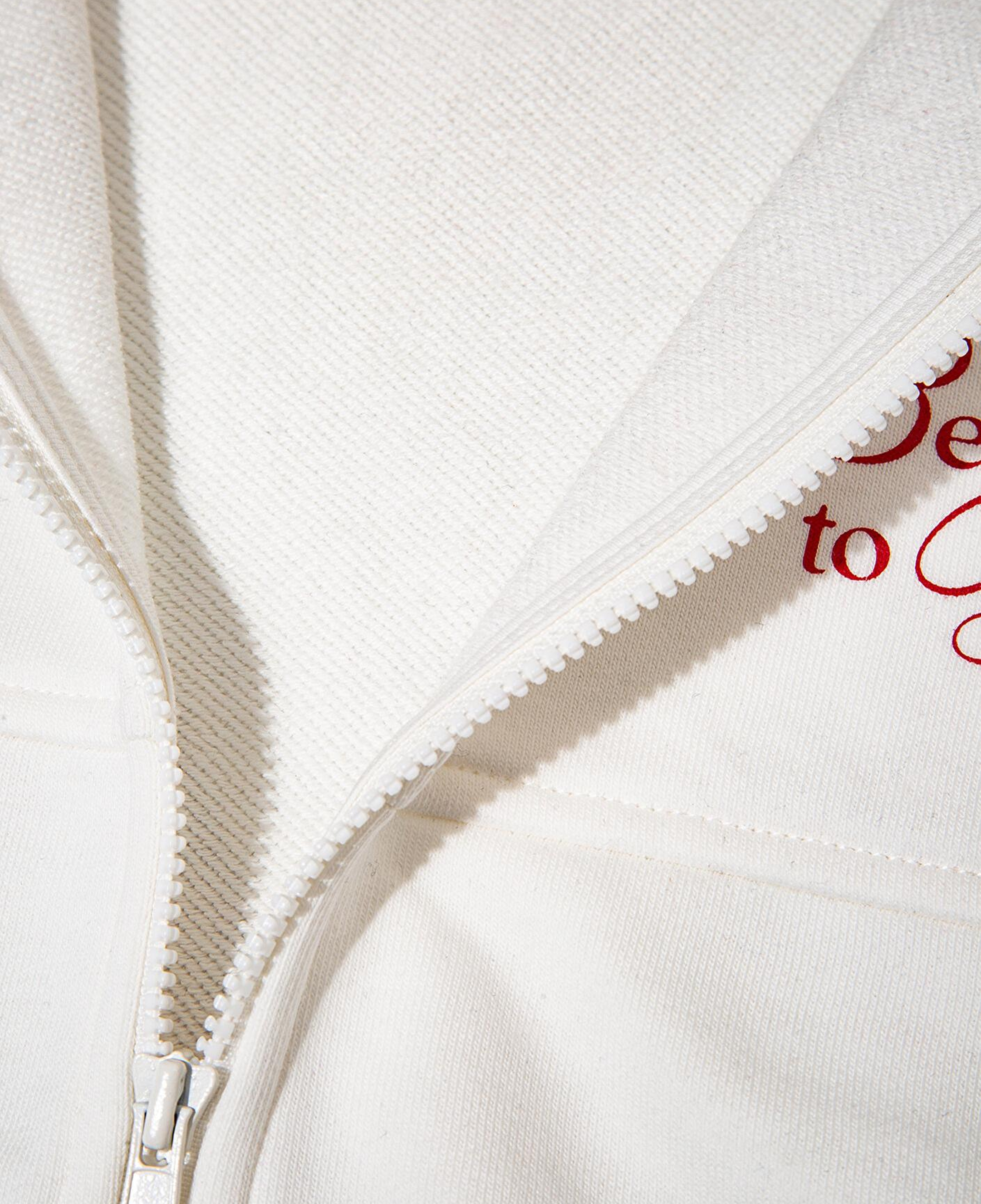 Mavi Kalp Baskılı Ekru Bomber Ceket 7S10174-70057