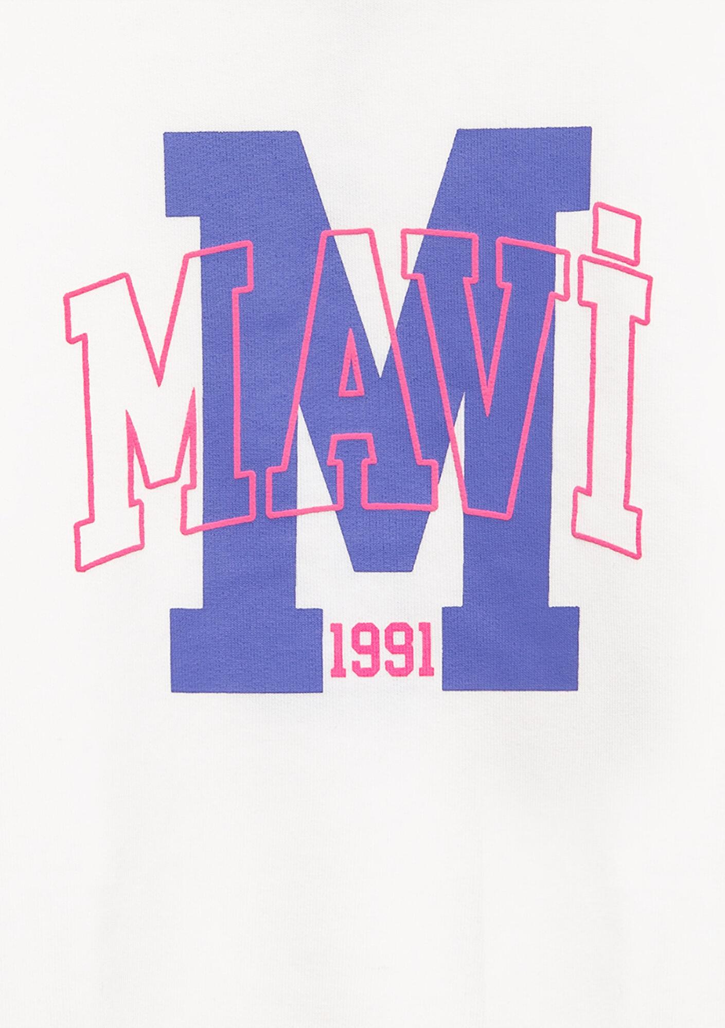 Mavi M Logo Baskılı Ekru Sweatshirt 7S10118-70057