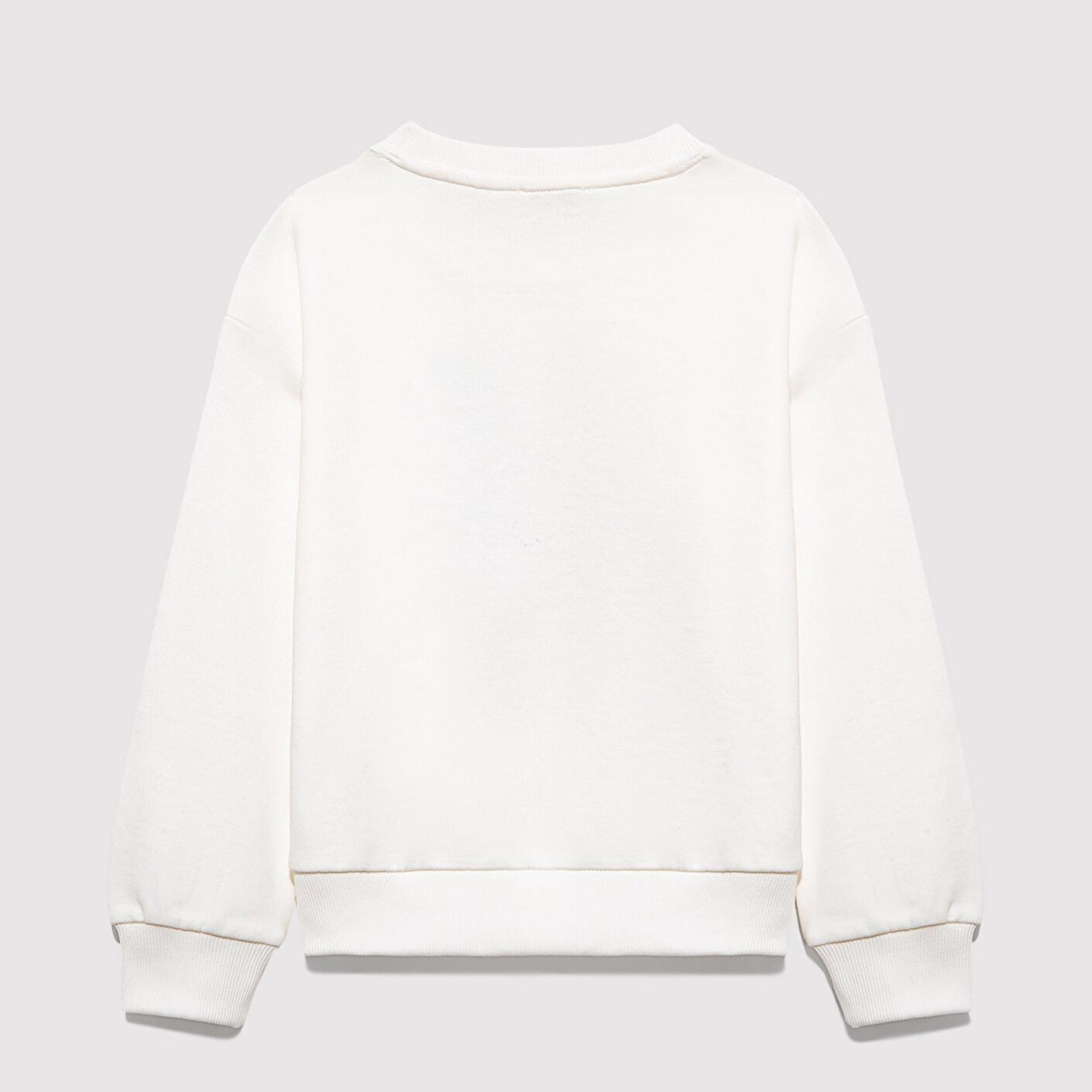 Mavi M Logo Baskılı Ekru Sweatshirt 7S10118-70057