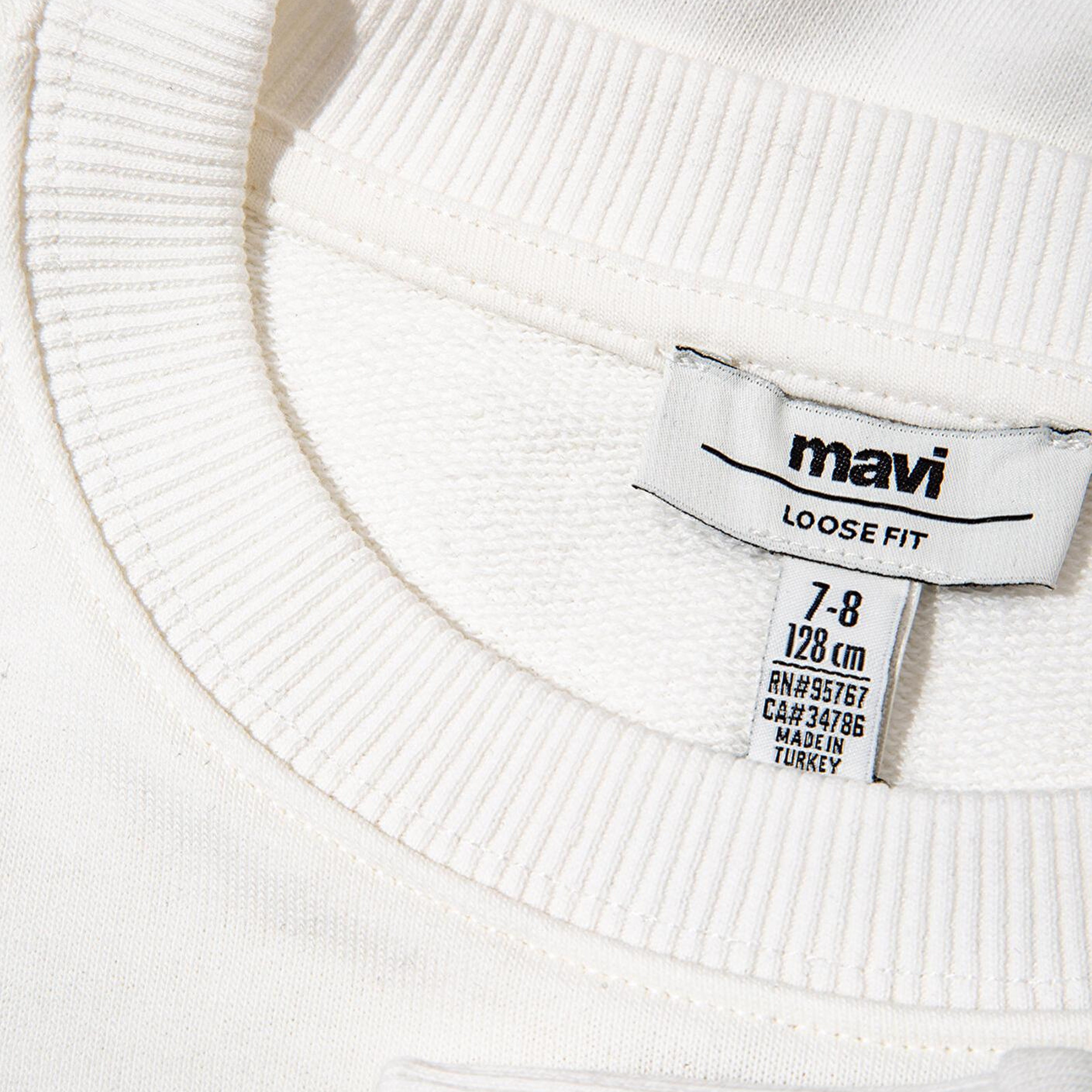 Mavi M Logo Baskılı Ekru Sweatshirt 7S10118-70057